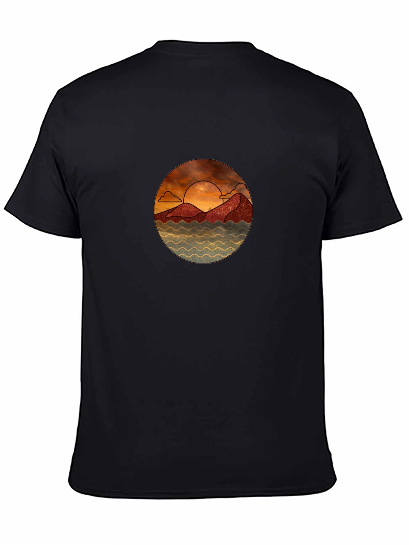 Scenic Sunset Graphic Tee - Unisex Black T-Shirt