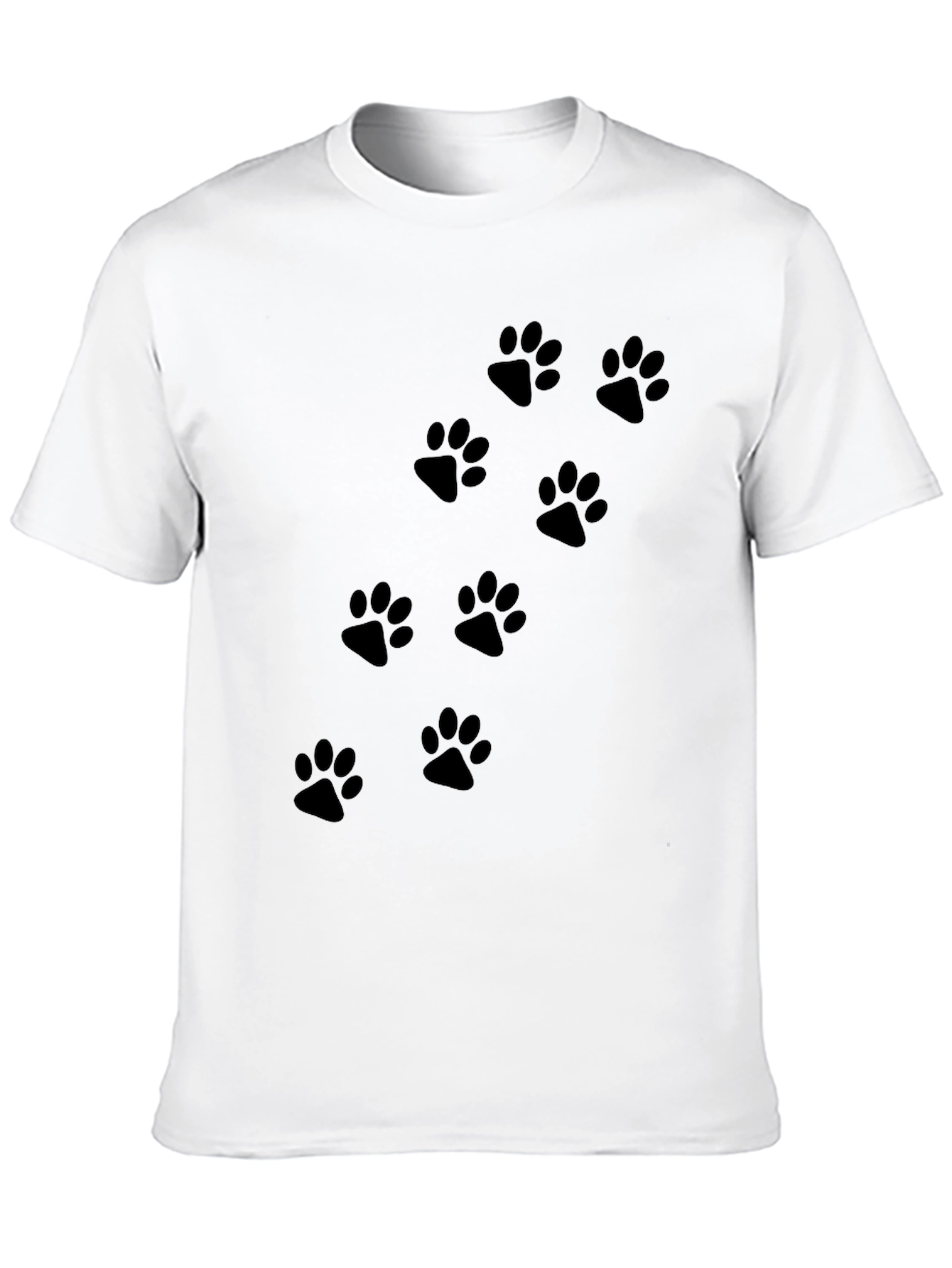 Black Paw Print Crew Neck T-Shirt