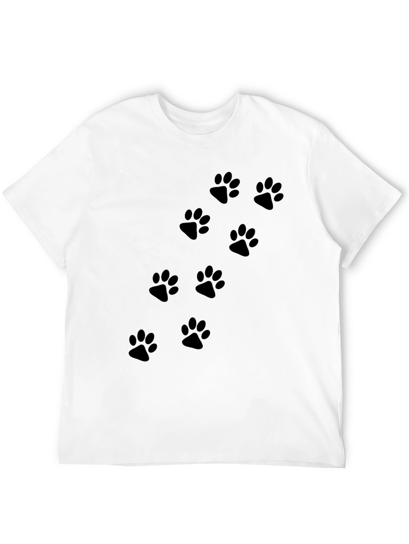 Black Paw Print Crew Neck T-Shirt