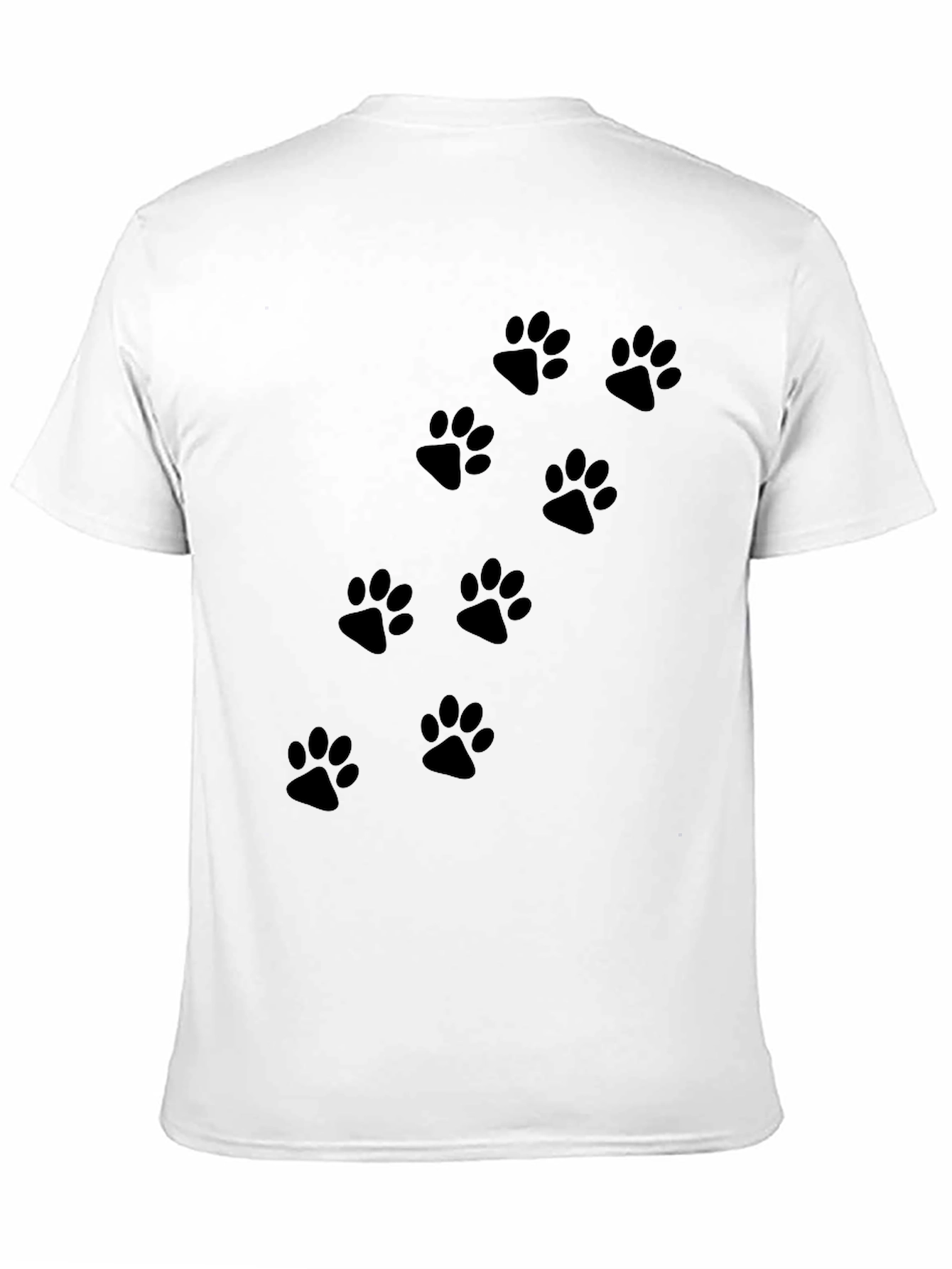 Black Paw Print Crew Neck T-Shirt
