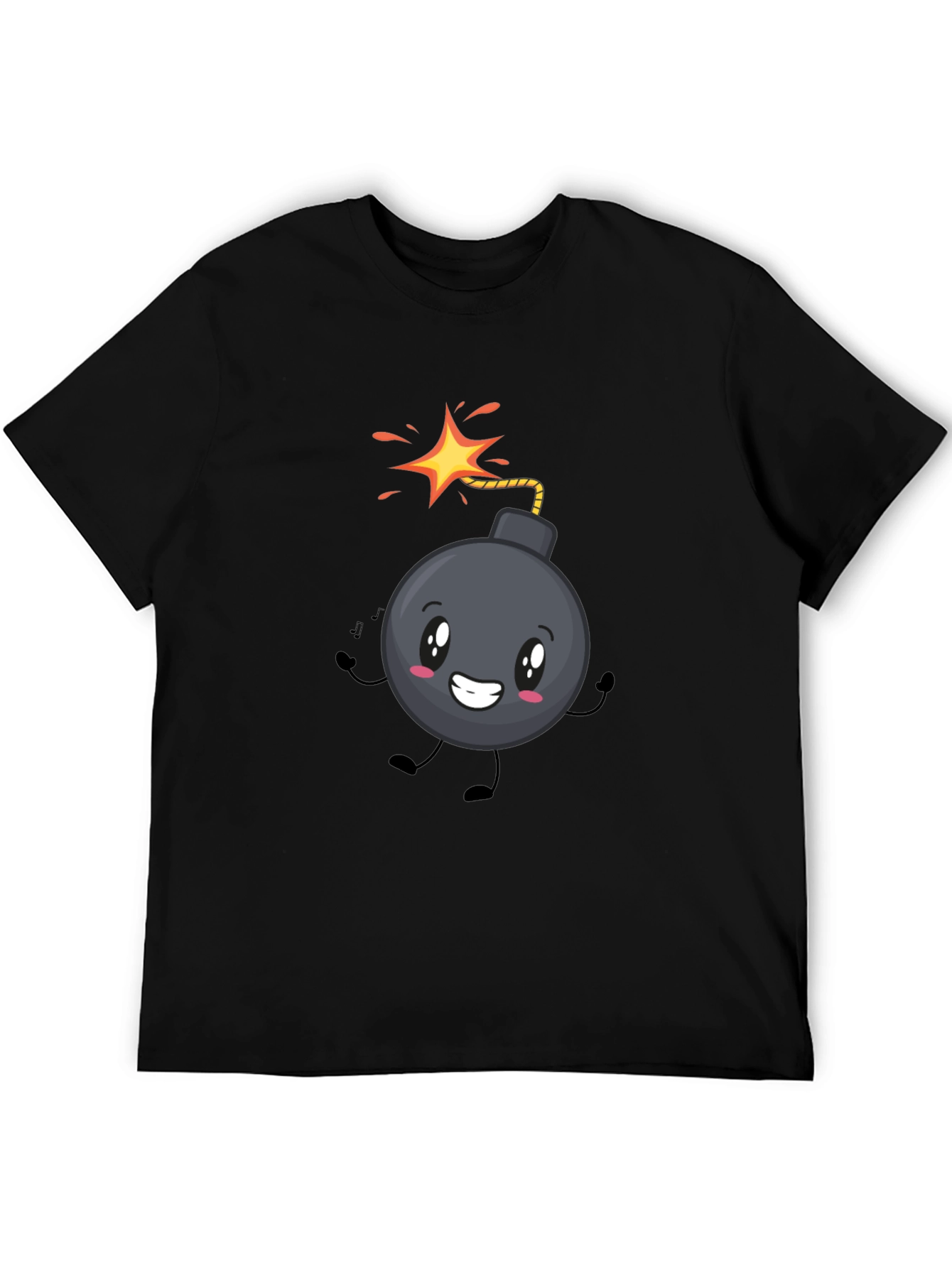 Cute Bomb Graphic Tee - Black Cotton T-Shirt