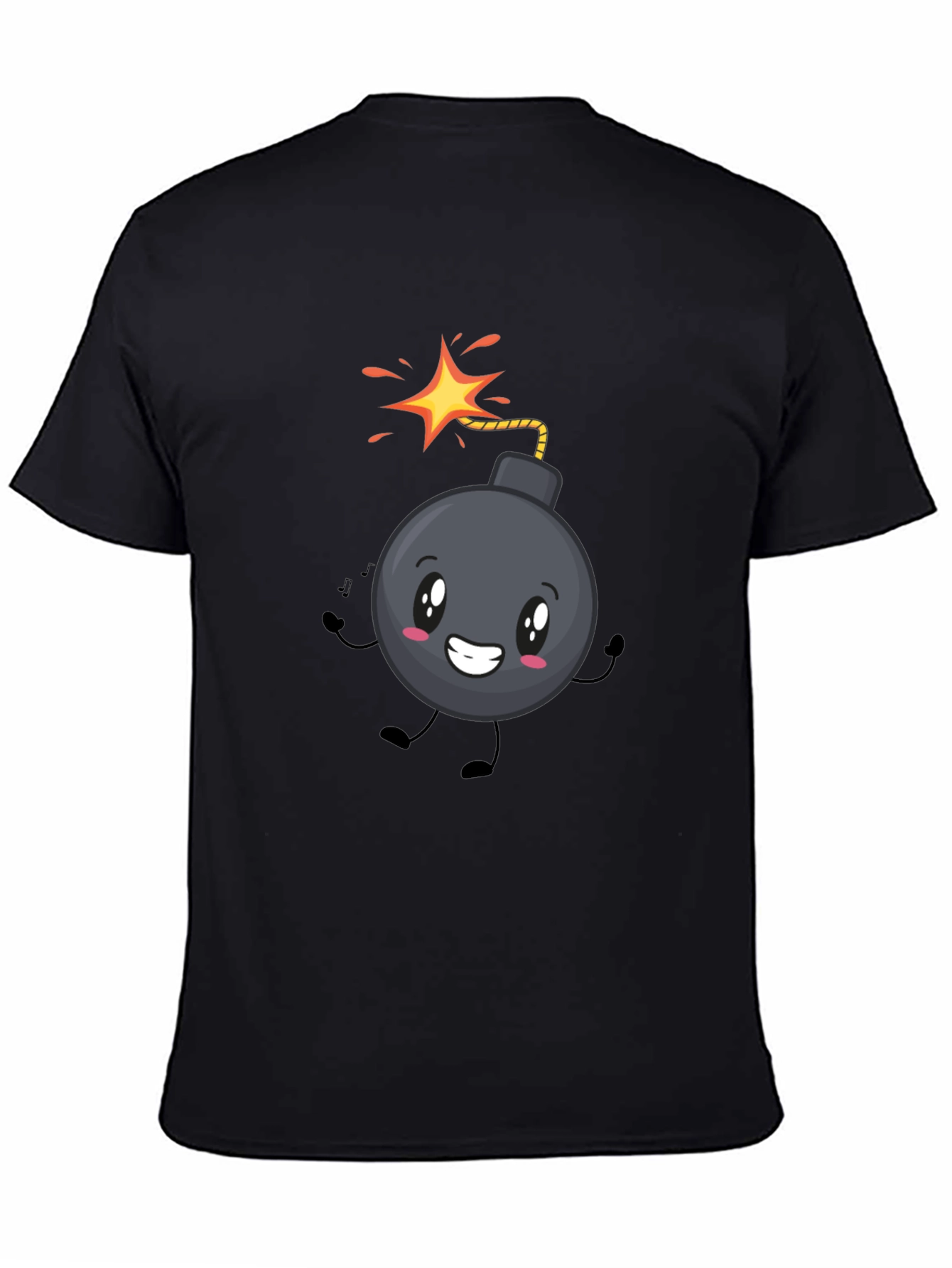 Cute Bomb Graphic Tee - Black Cotton T-Shirt