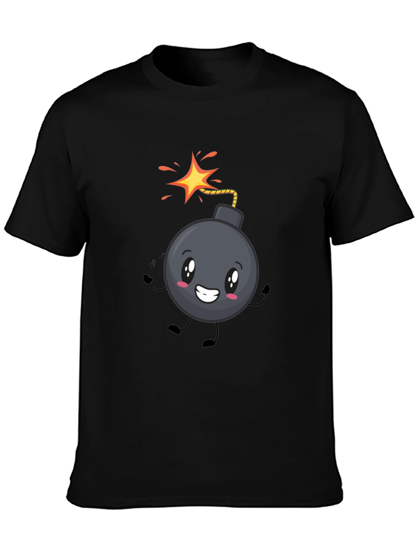 Cute Bomb Graphic Tee - Black Cotton T-Shirt