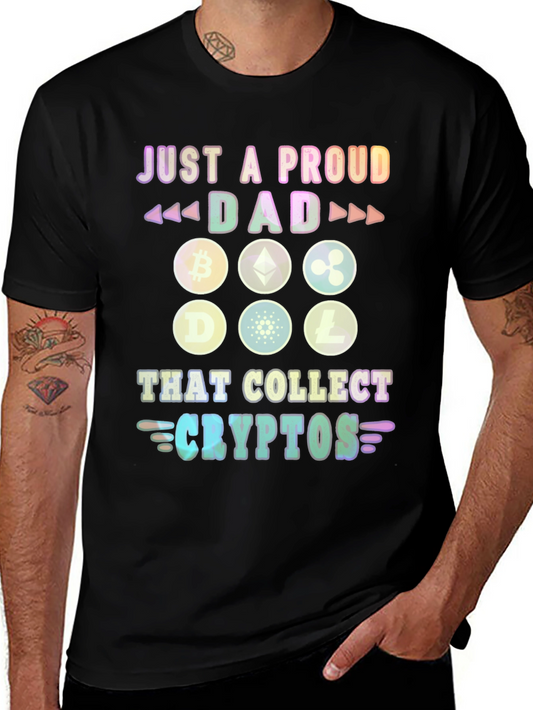 Proud Dad Crypto Collector Graphic T-Shirt