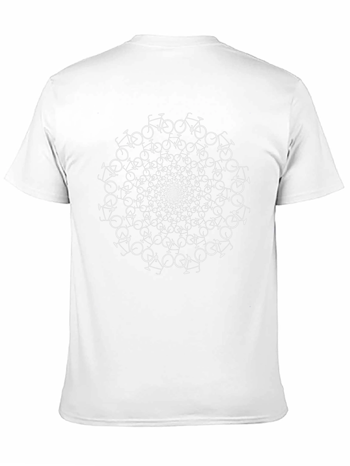 Bicycle Wheel Pattern Black T-Shirt