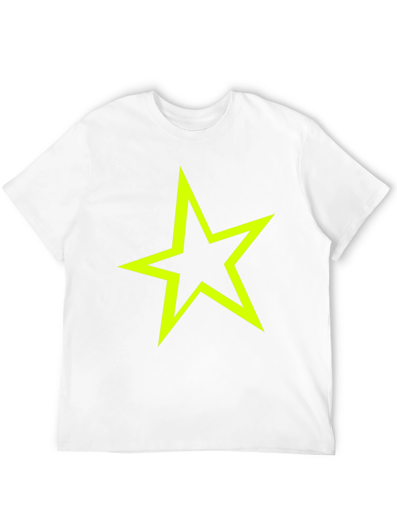 Neon Star Graphic Tee - Stylish Black Cotton T-Shirt