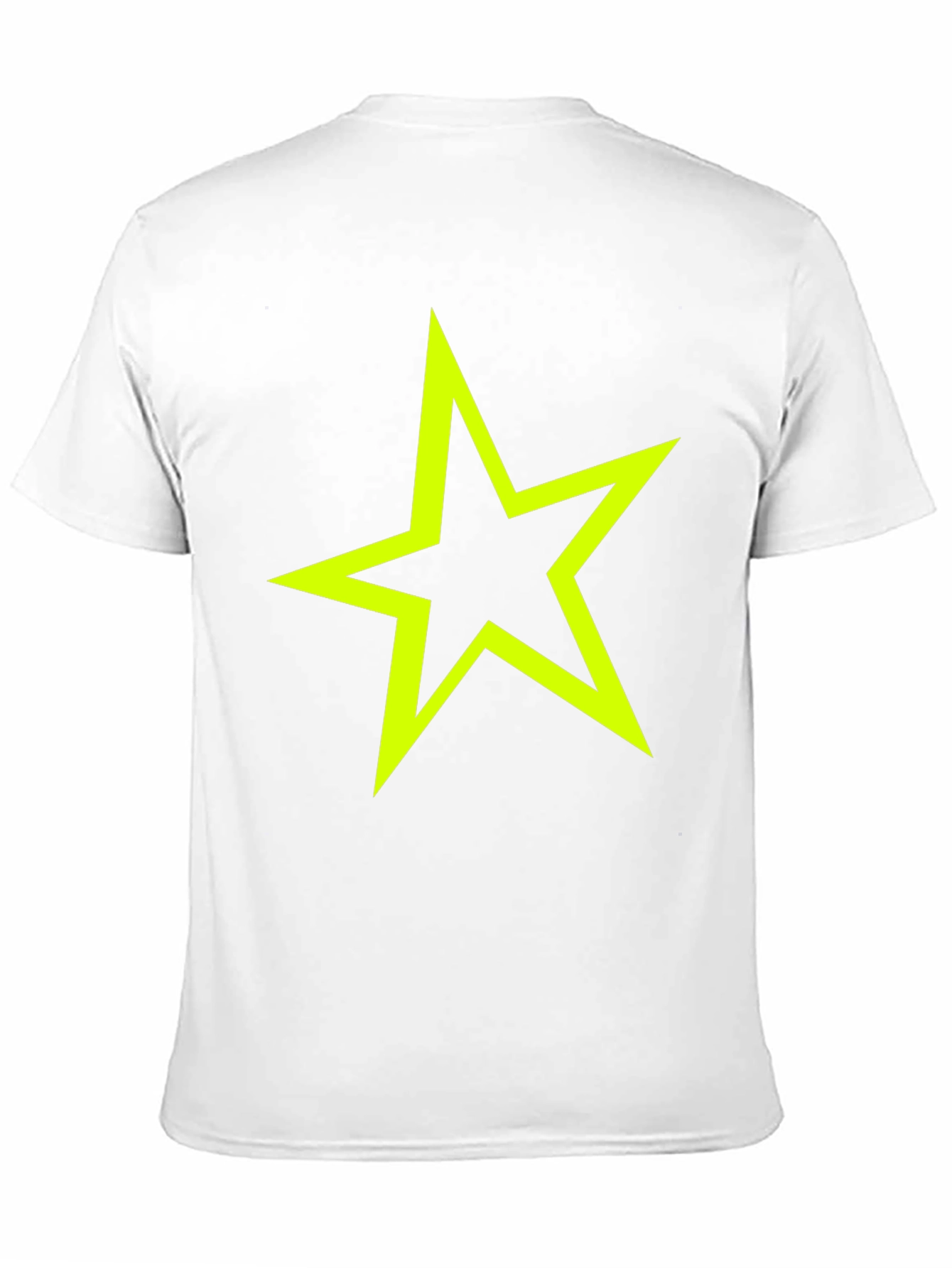 Neon Star Graphic Tee - Stylish Black Cotton T-Shirt