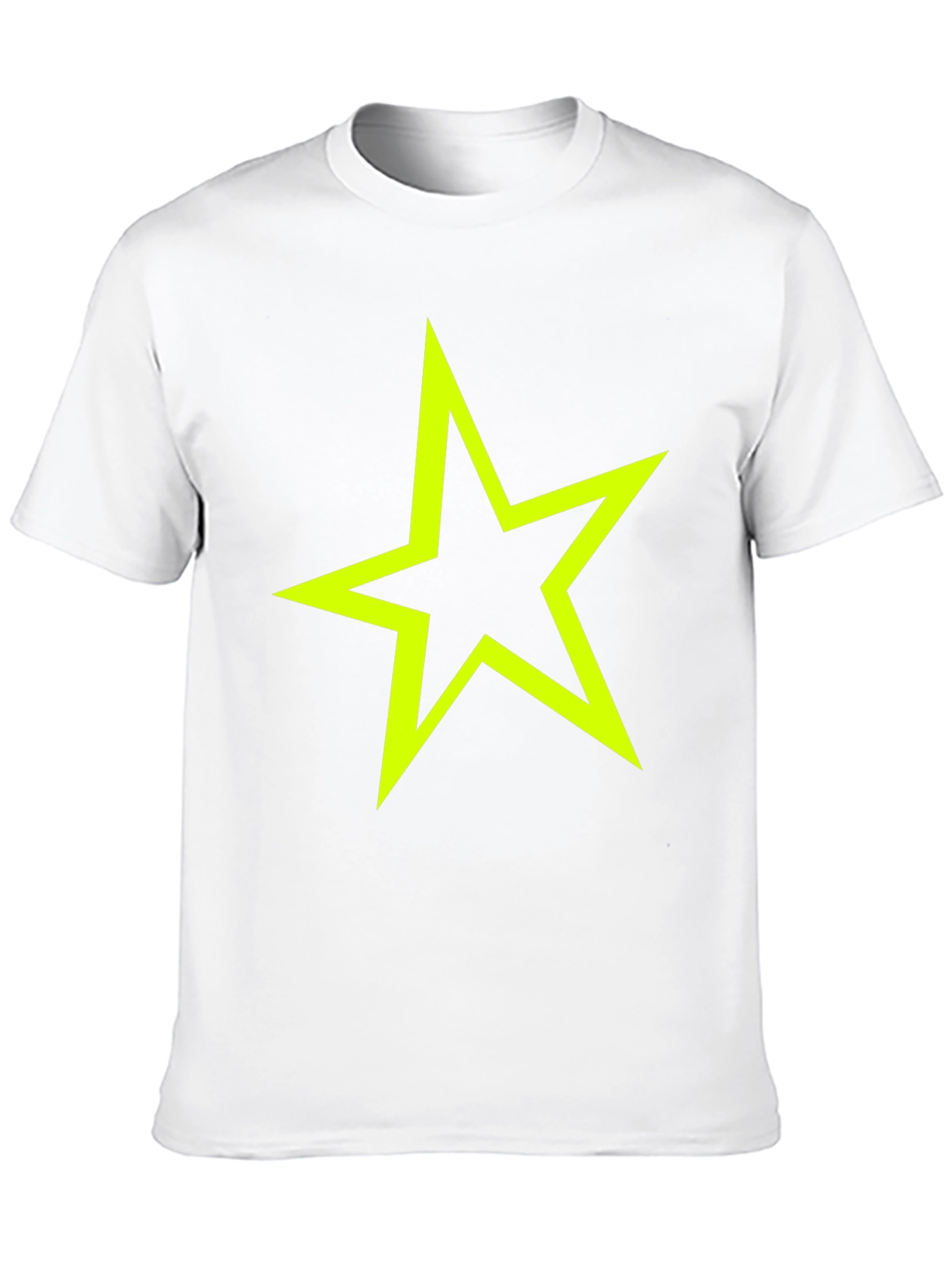 Neon Star Graphic Tee - Stylish Black Cotton T-Shirt