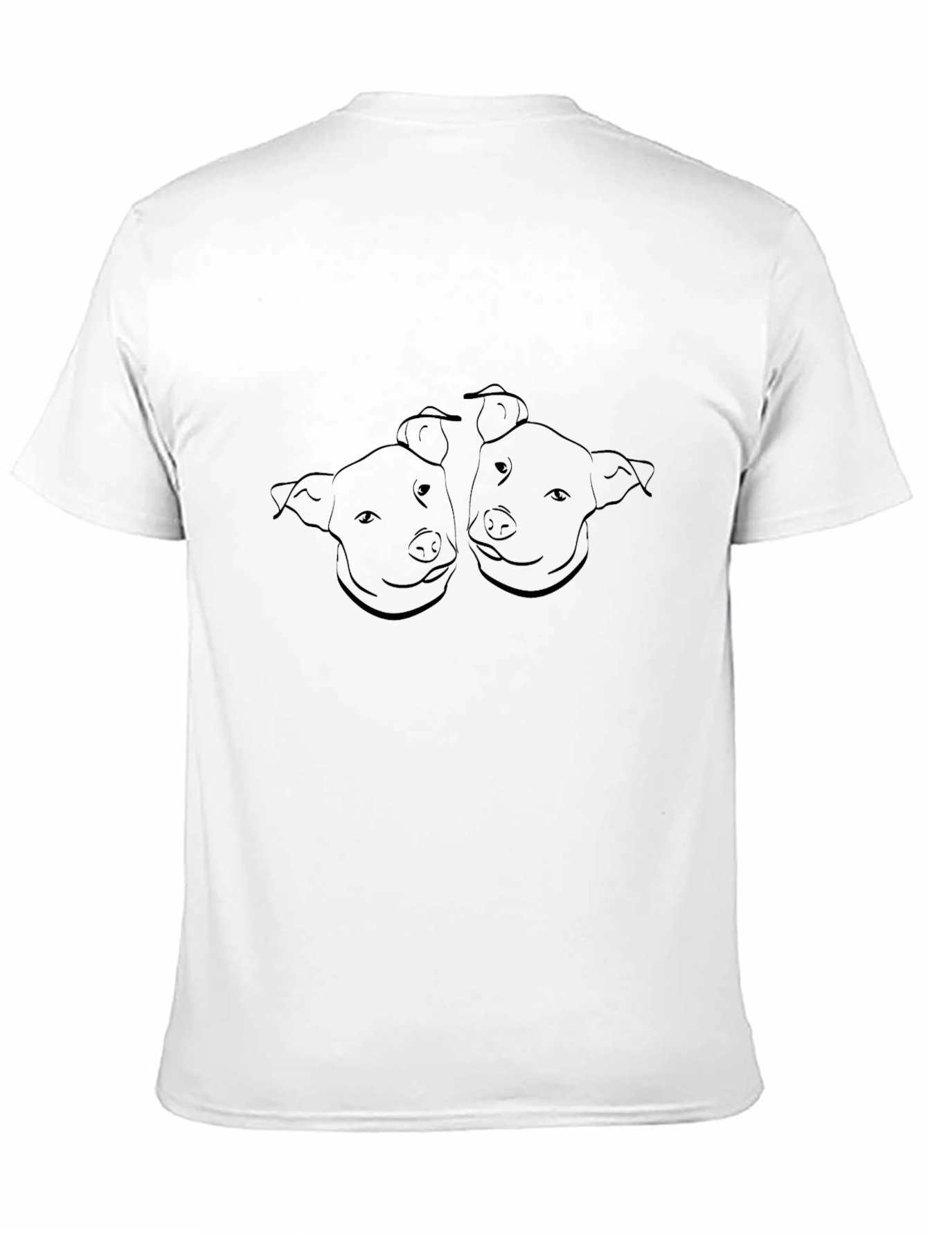 Black Dog Lovers Tee - Twin Pitbull Outline Design