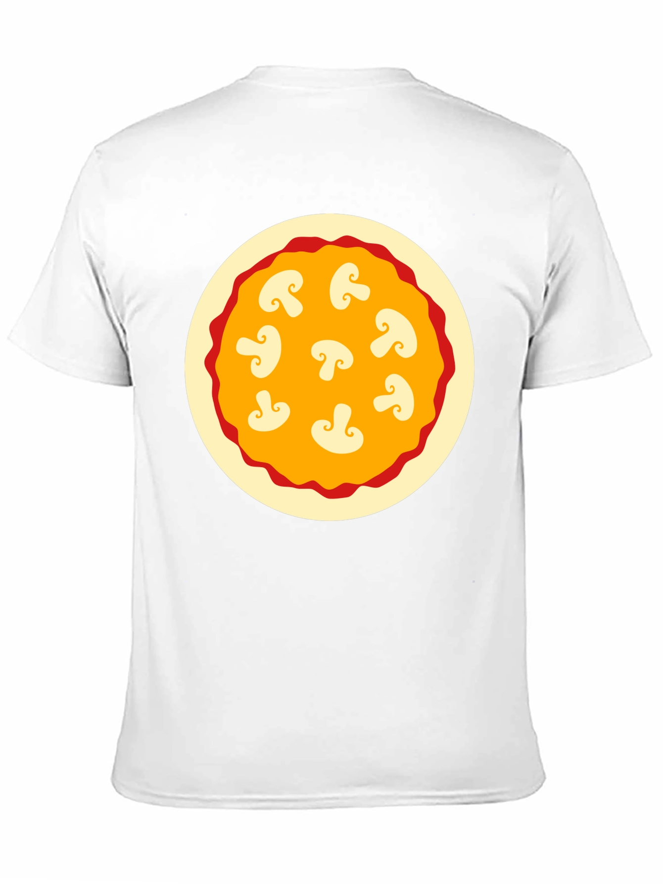 Mushroom Pizza Graphic Tee - Black Cotton T-Shirt