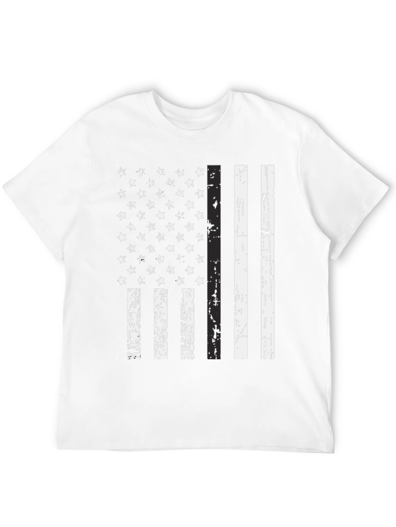 Distressed American Flag Graphic Tee - Black