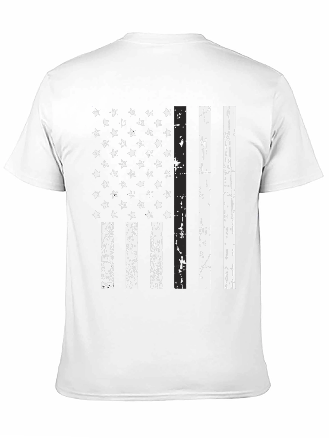 Distressed American Flag Graphic Tee - Black