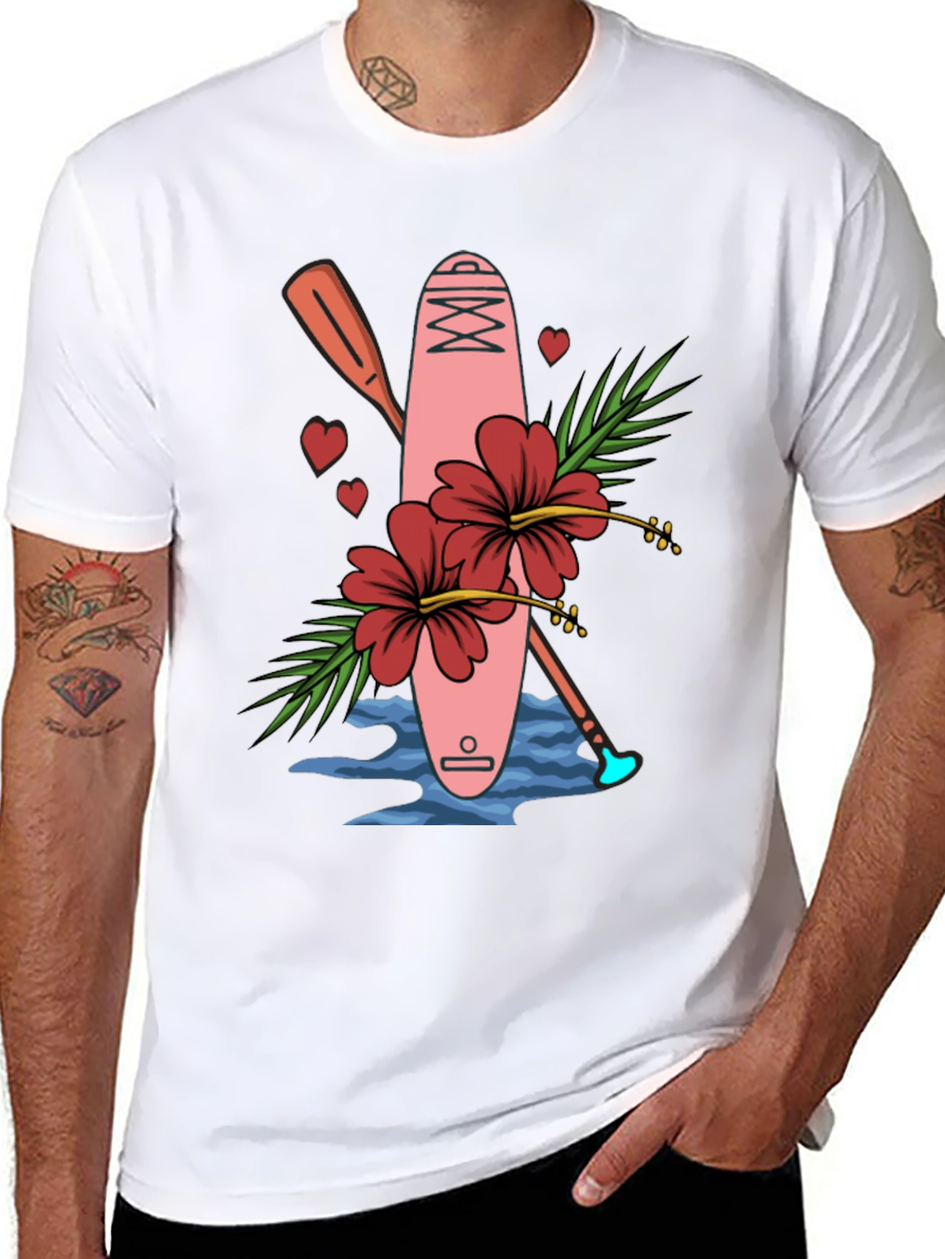 Tropical Paddle Board Graphic Tee