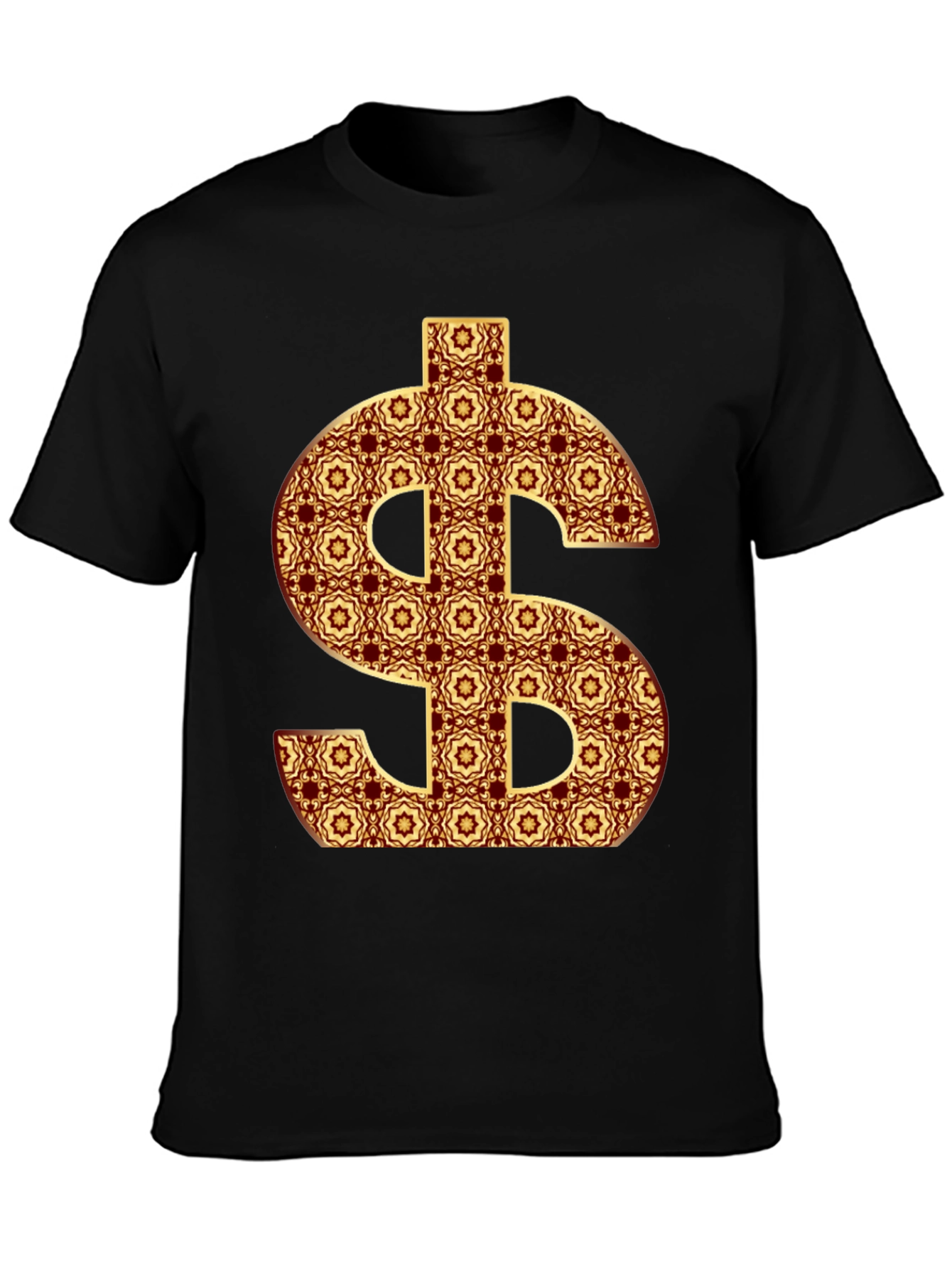Patterned Dollar Sign Graphic Tee - Bold Fashion Statement
