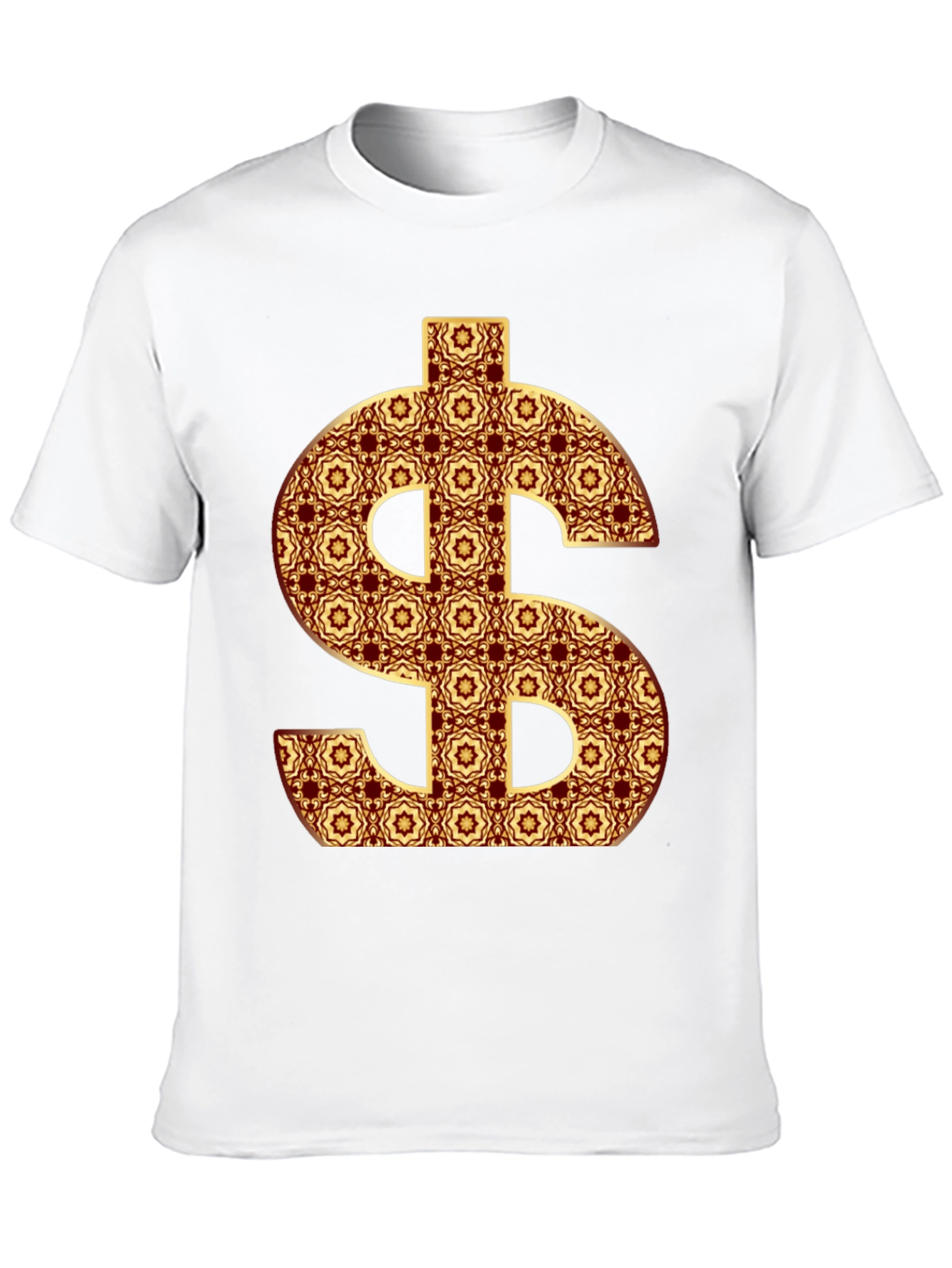 Patterned Dollar Sign Graphic Tee - Bold Fashion Statement