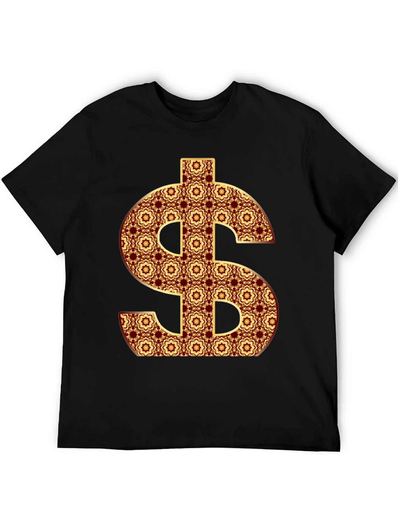 Patterned Dollar Sign Graphic Tee - Bold Fashion Statement