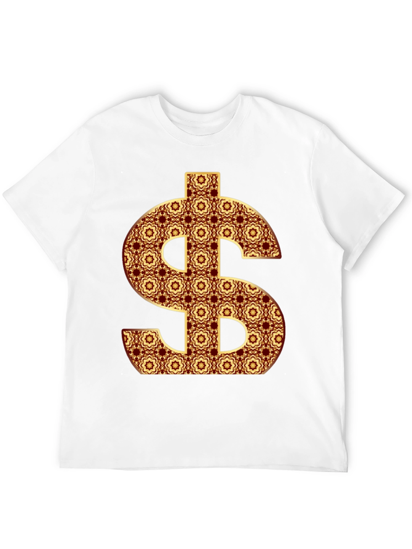 Patterned Dollar Sign Graphic Tee - Bold Fashion Statement