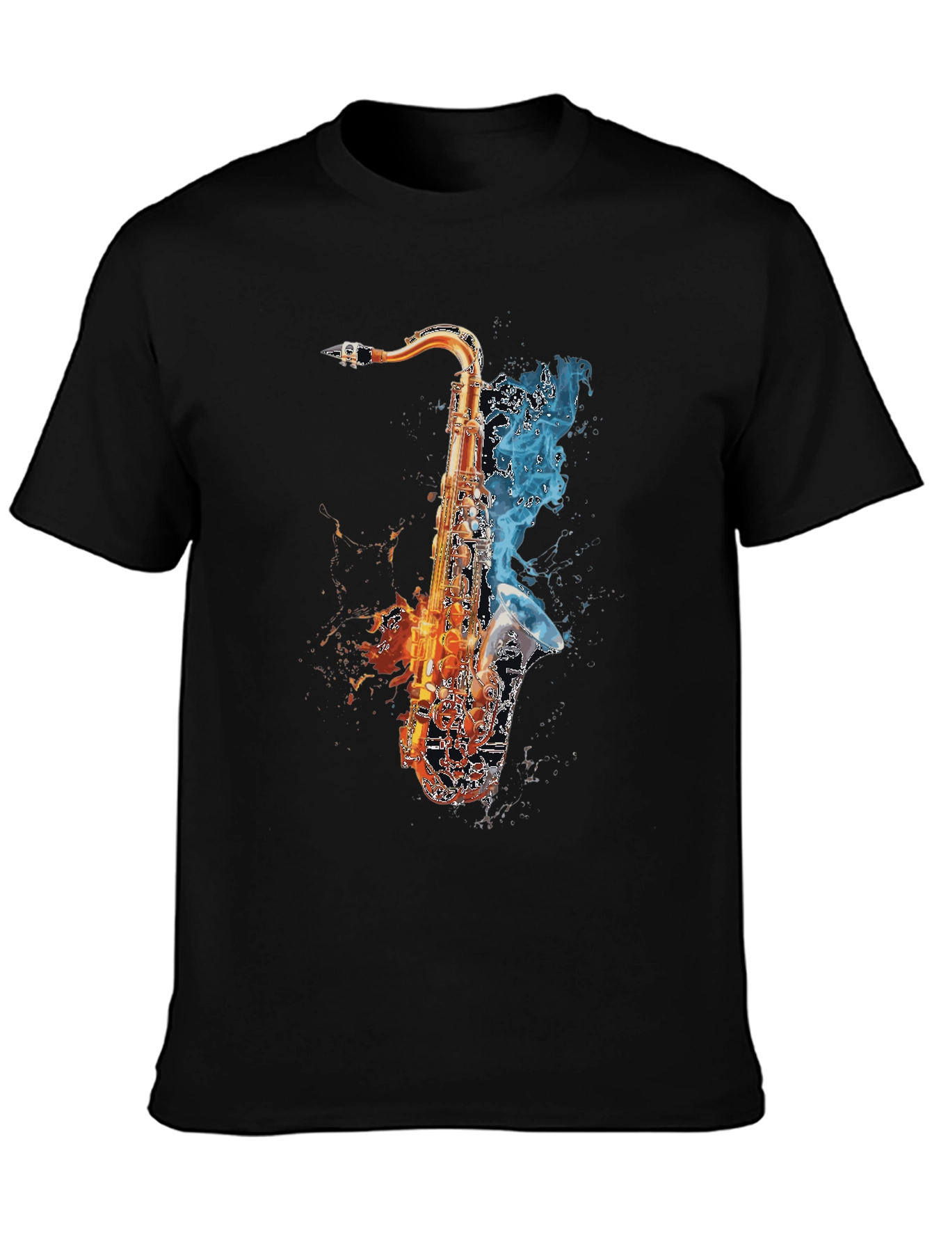 Fiery Saxophone Graphic Tee - Musicians Delight