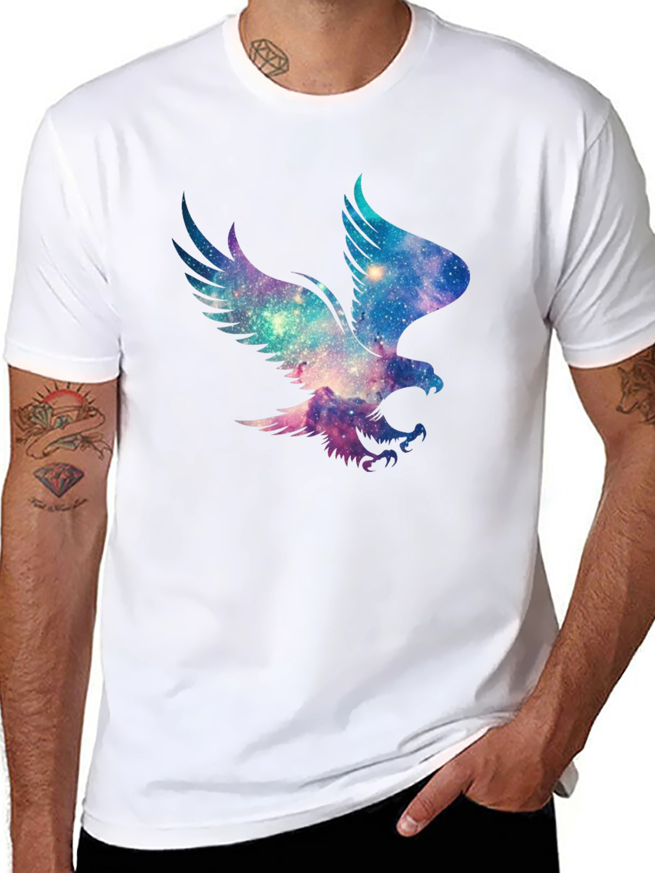Galaxy Eagle Graphic Black T-Shirt