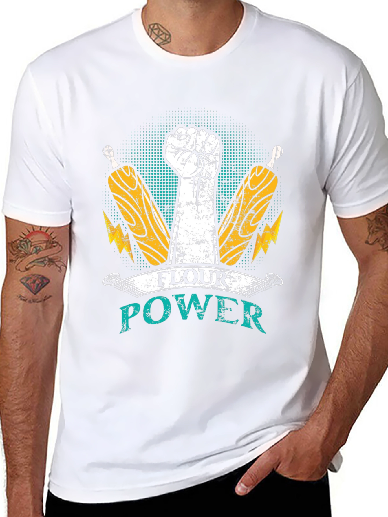 Flour Power T-Shirt - Bakers Fist Design