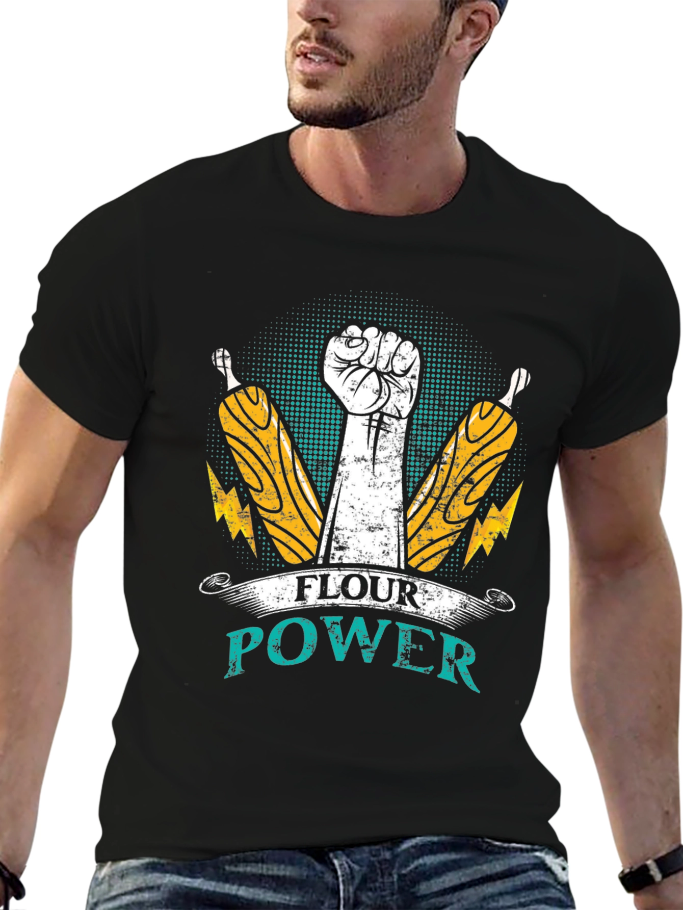 Flour Power T-Shirt - Bakers Fist Design