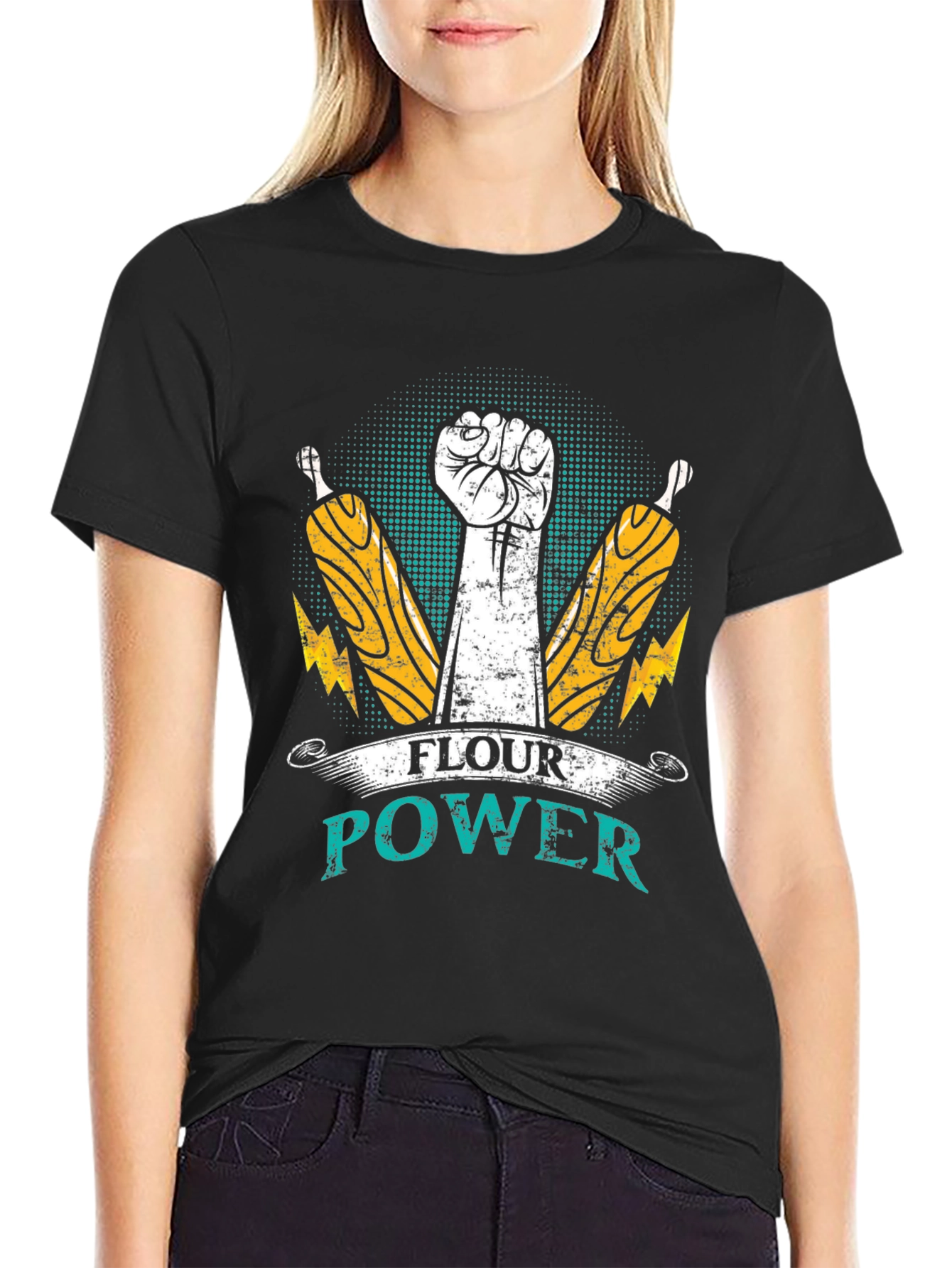 Flour Power T-Shirt - Bakers Fist Design