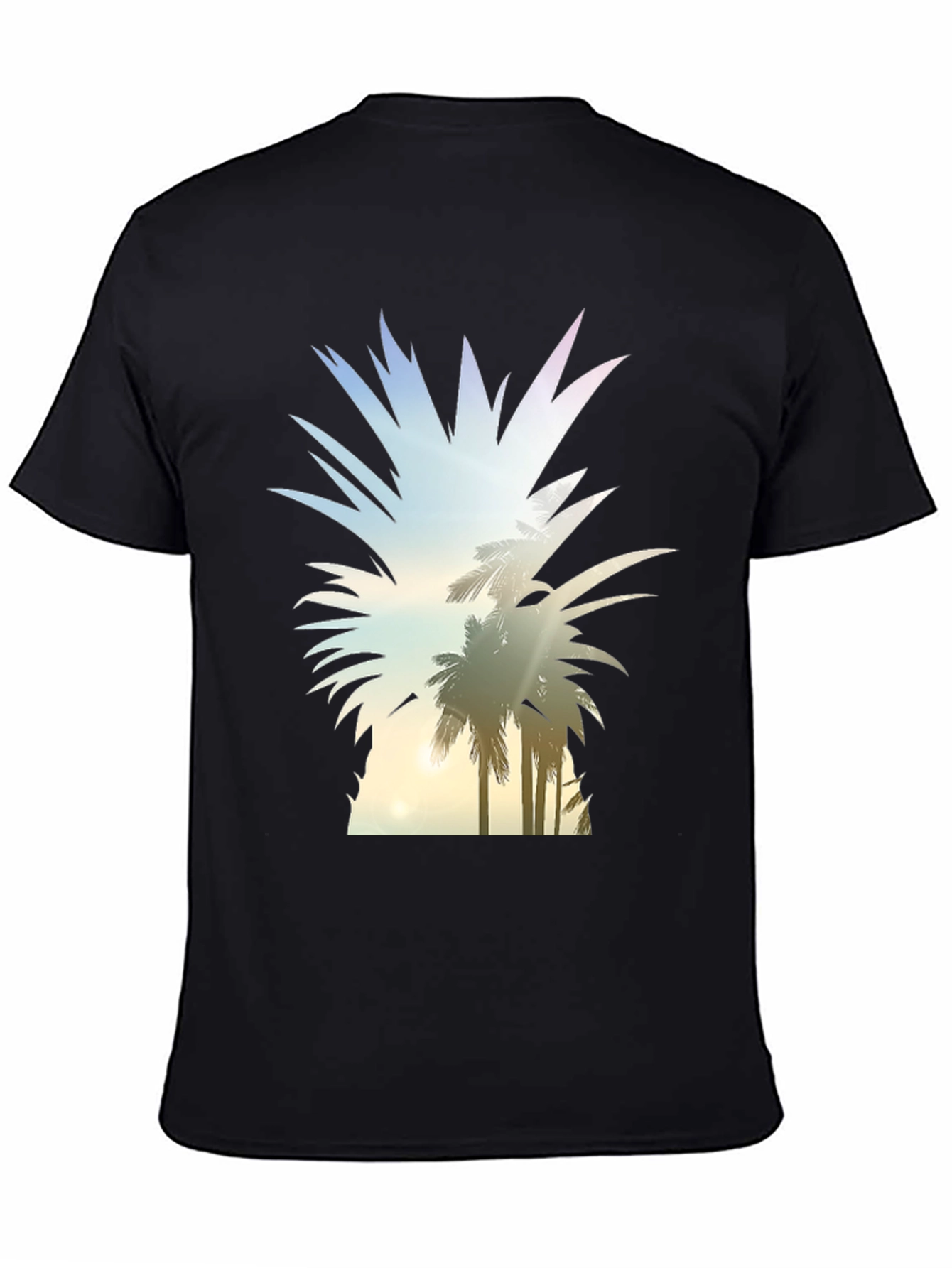 Tropical Pineapple Graphic Tee - Black T-Shirt