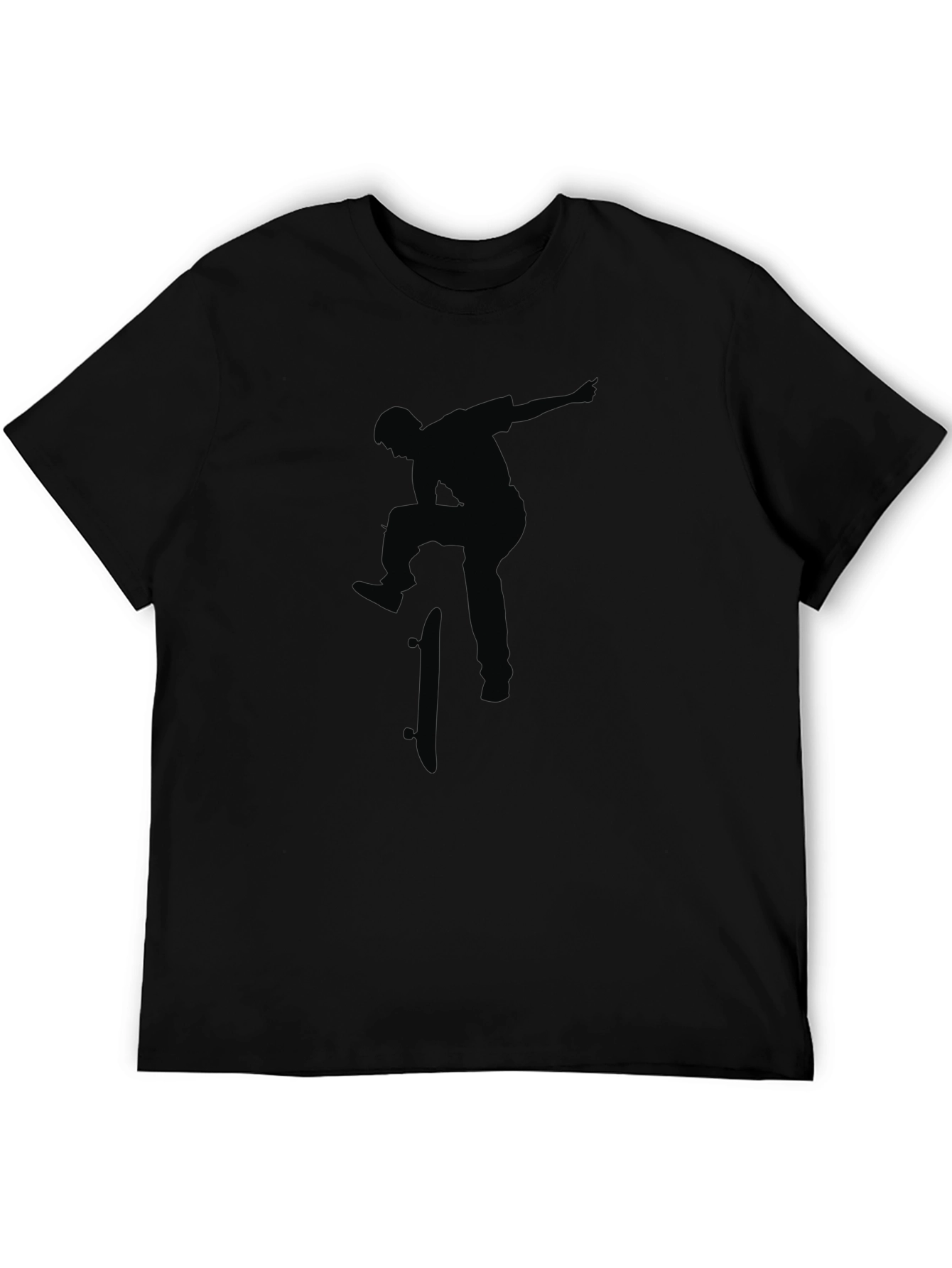 Skateboarder Silhouette Black Graphic Tee