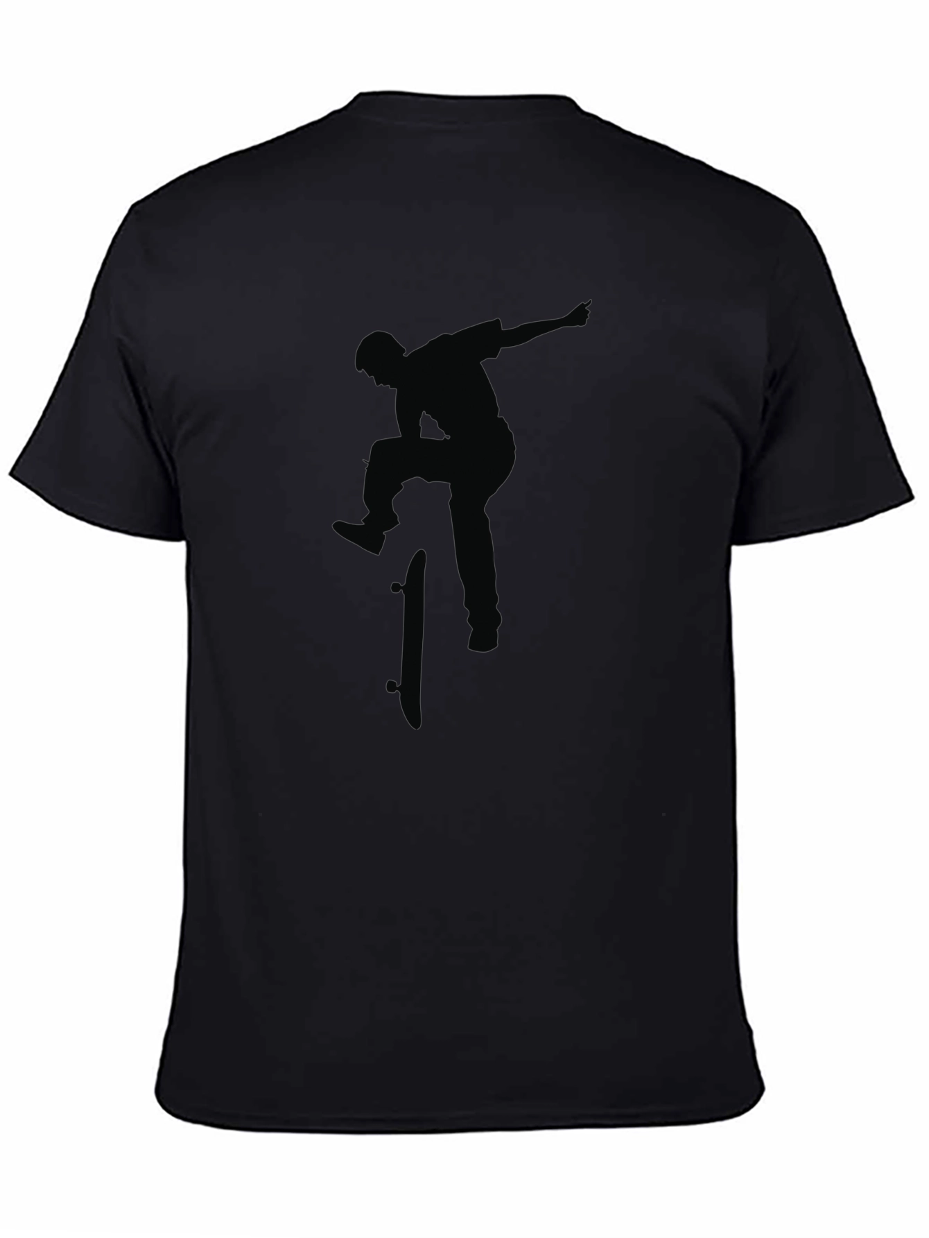 Skateboarder Silhouette Black Graphic Tee