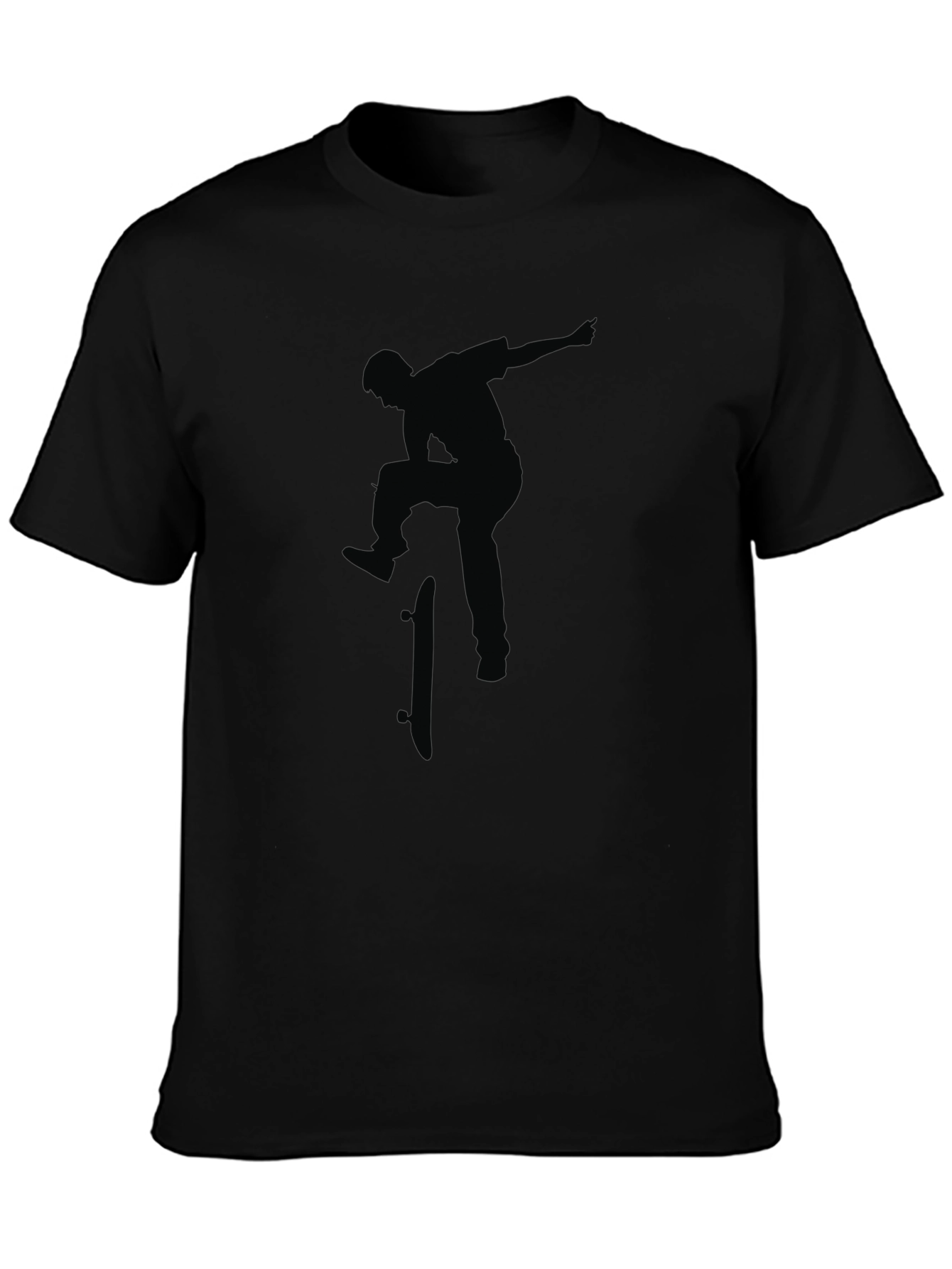 Skateboarder Silhouette Black Graphic Tee