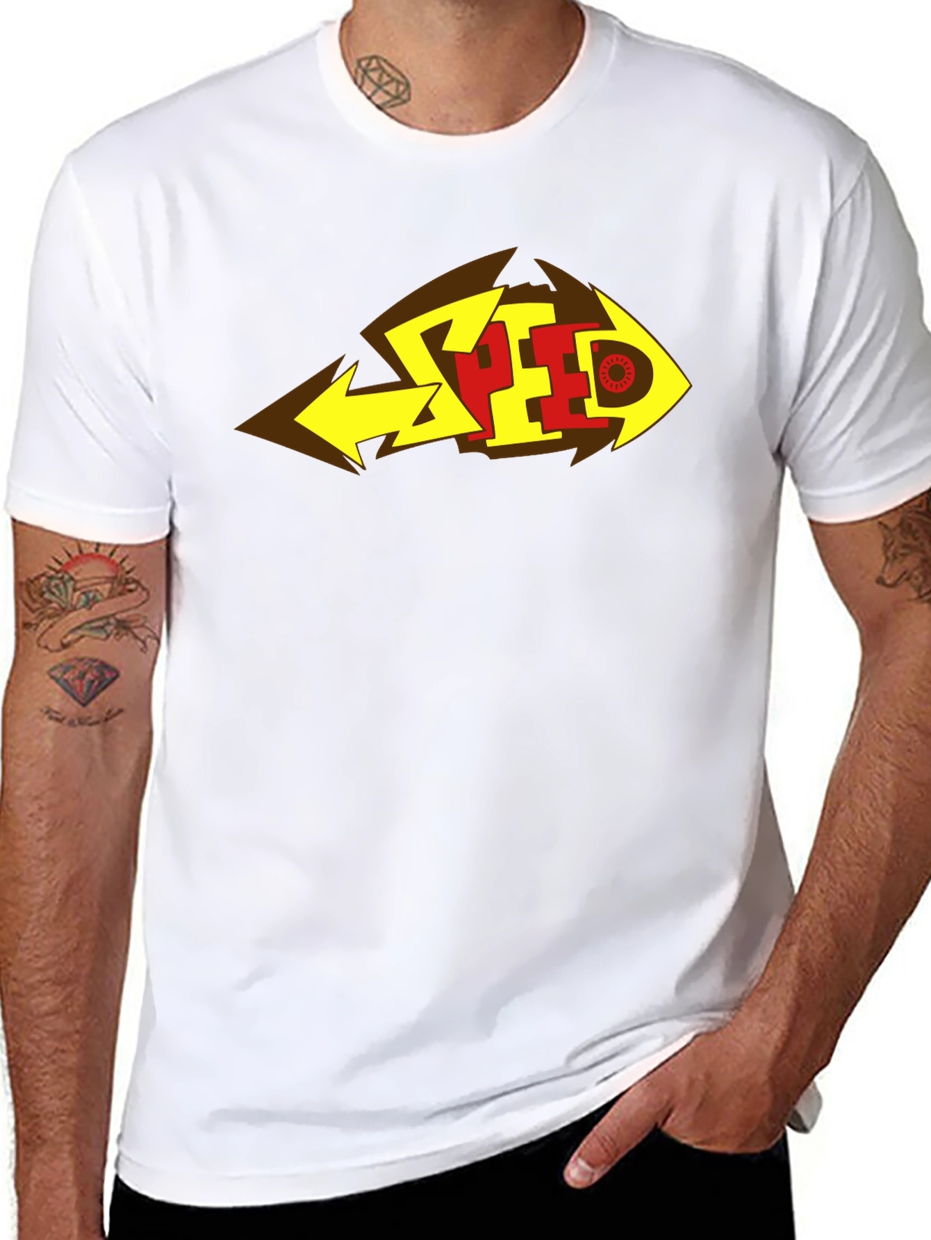 Bold SPEED Graphic Tee - Black Cotton Blend