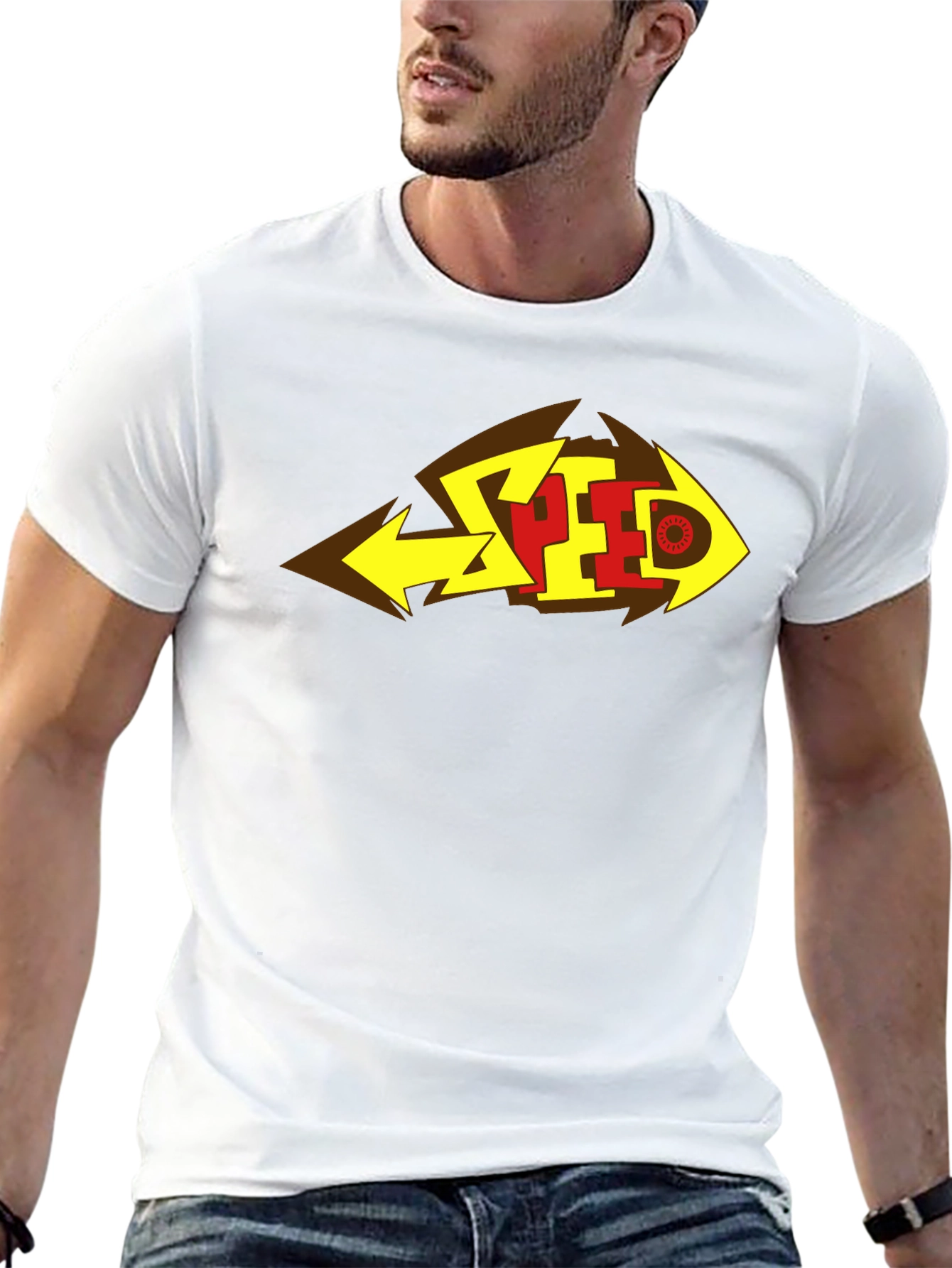 Bold SPEED Graphic Tee - Black Cotton Blend