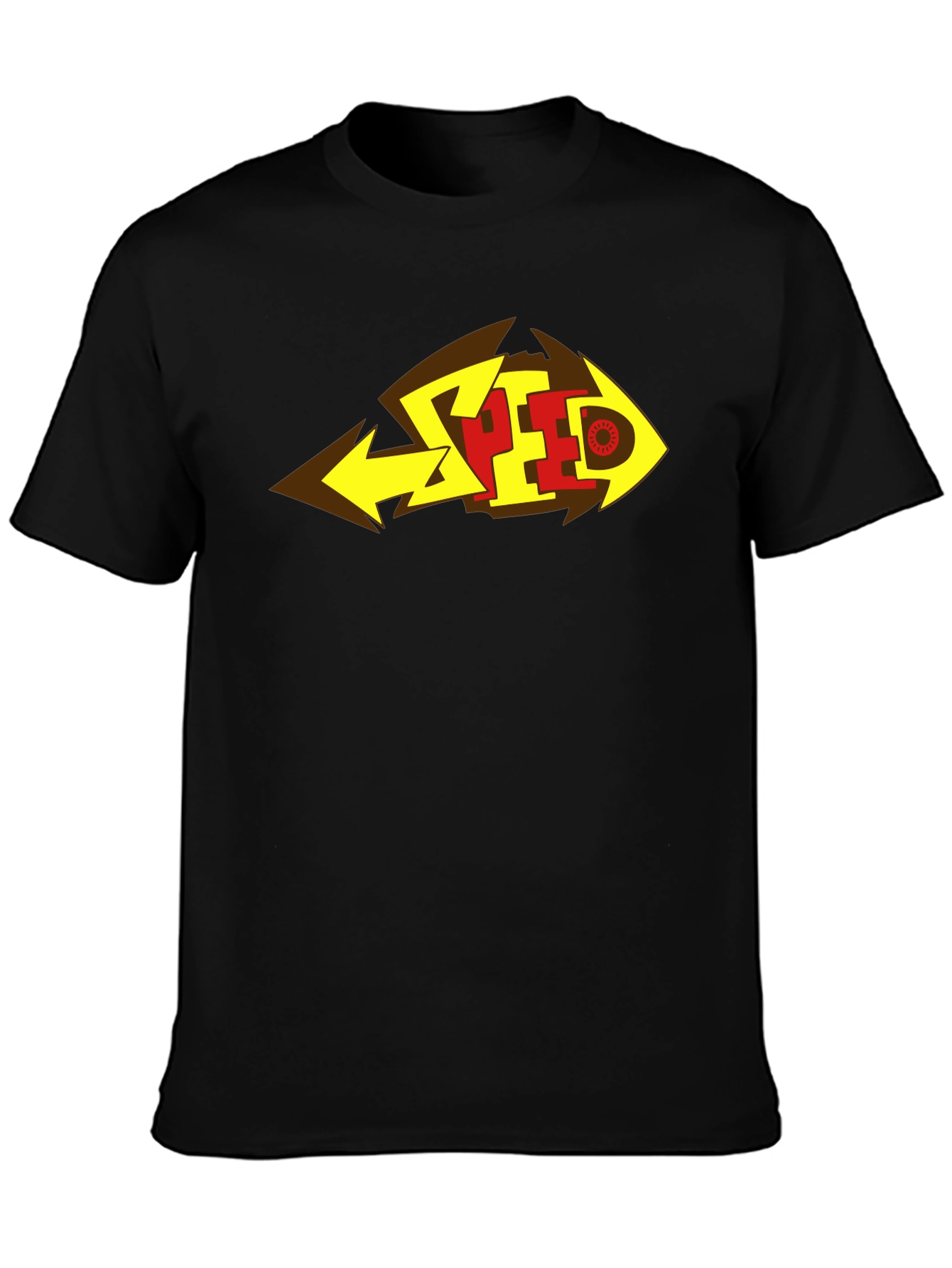 Bold SPEED Graphic Tee - Black Cotton Blend