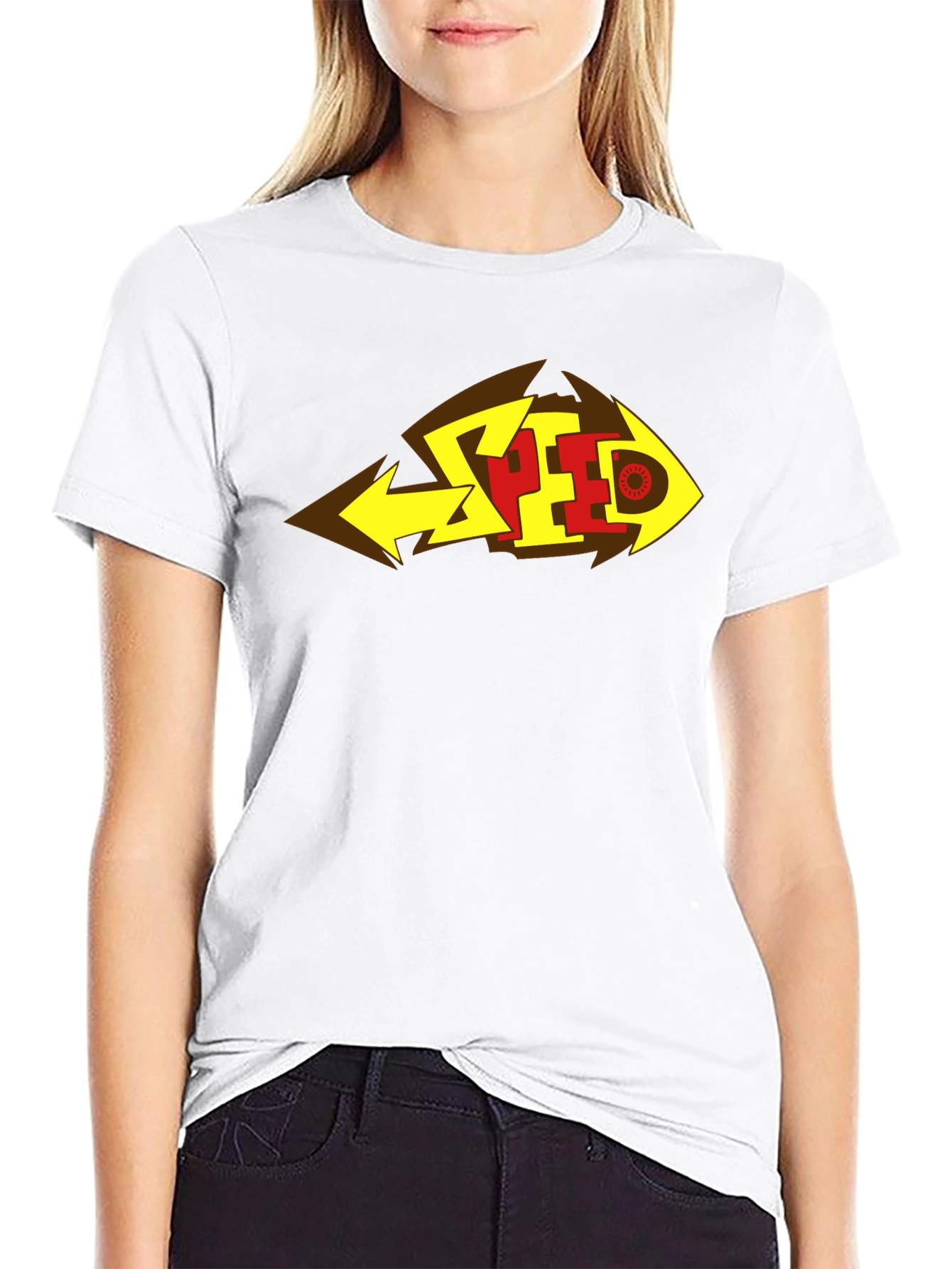 Bold SPEED Graphic Tee - Black Cotton Blend