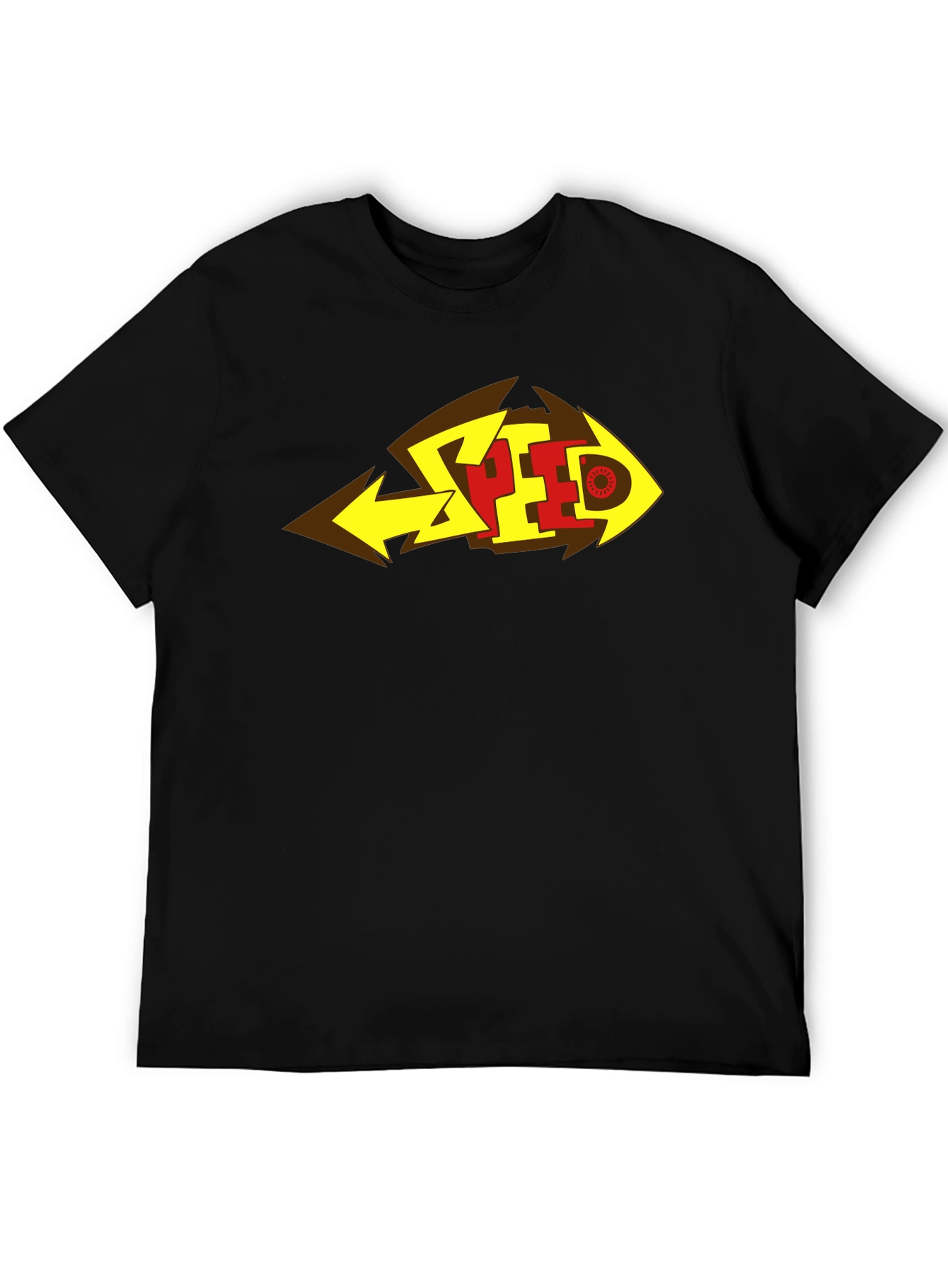 Bold SPEED Graphic Tee - Black Cotton Blend
