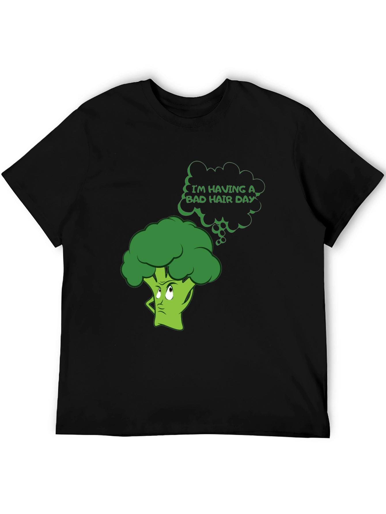 Funny Broccoli Bad Hair Day Graphic Tee