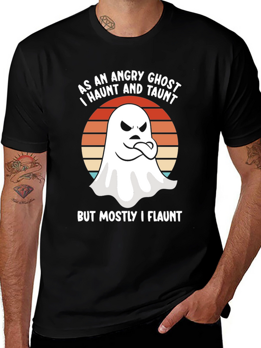 Angry Ghost Haunt & Taunt Halloween Tee