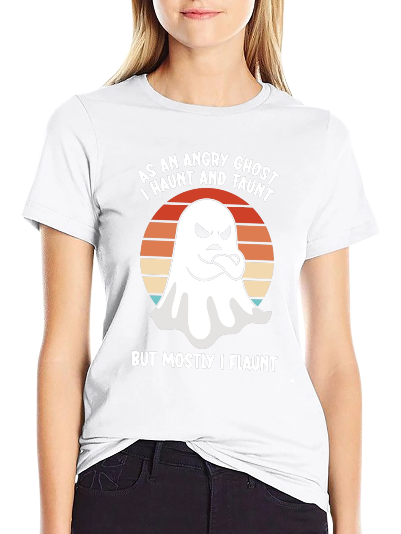 Angry Ghost Haunt & Taunt Halloween Tee