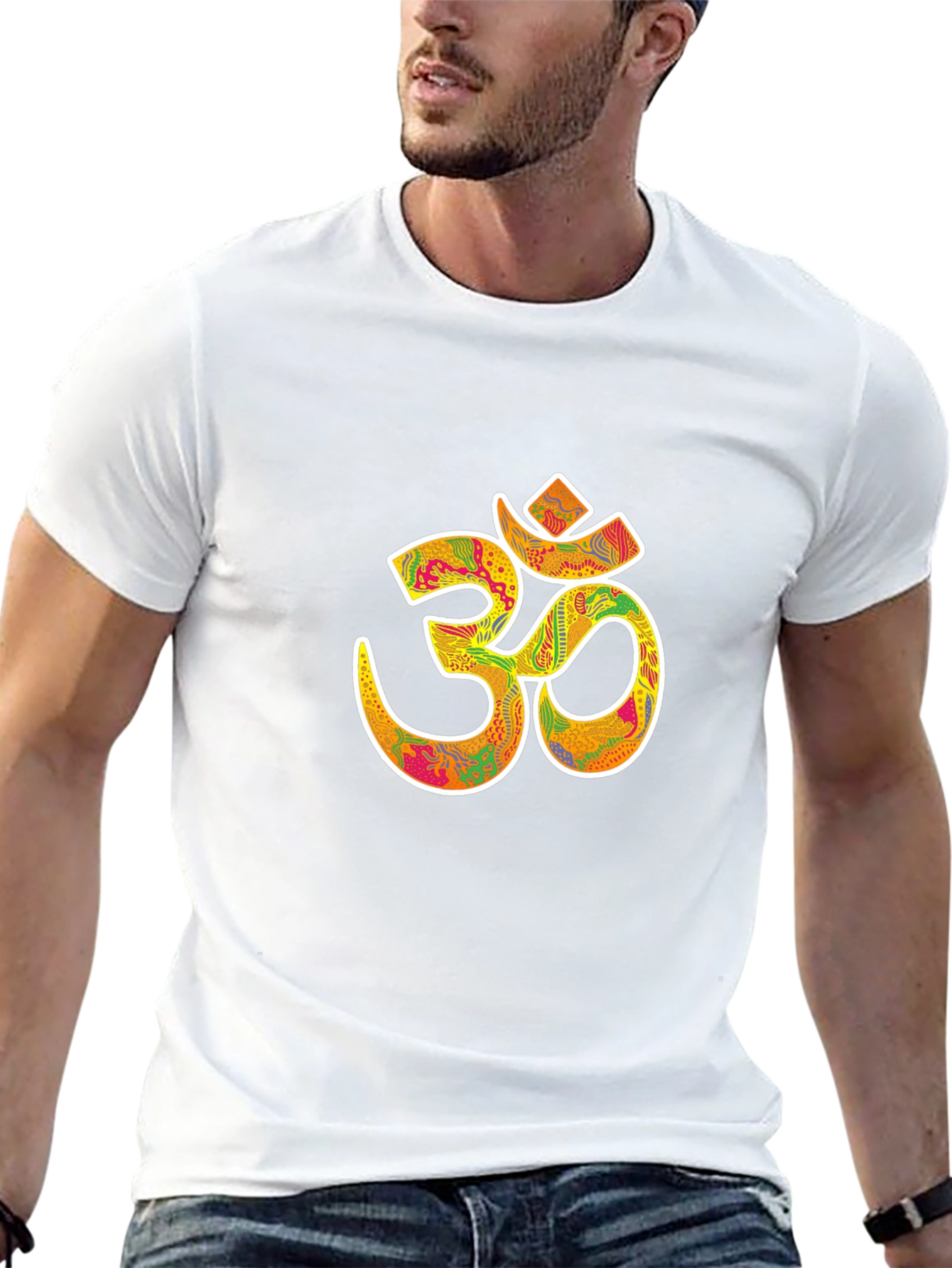 Om Symbol Graphic Tee - Black Cotton Blend T-Shirt