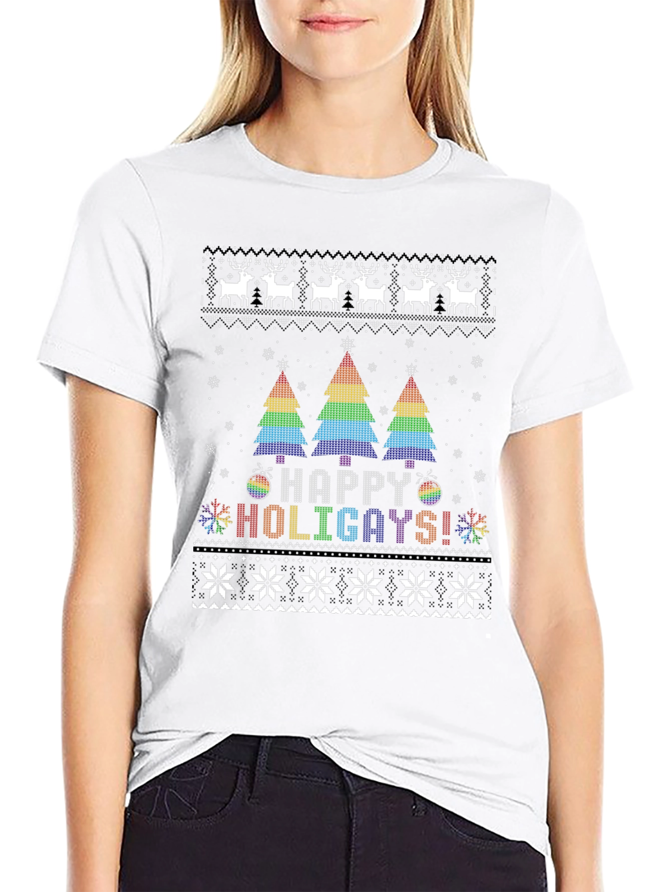 Happy Holigays Ugly Christmas Sweater T-Shirt