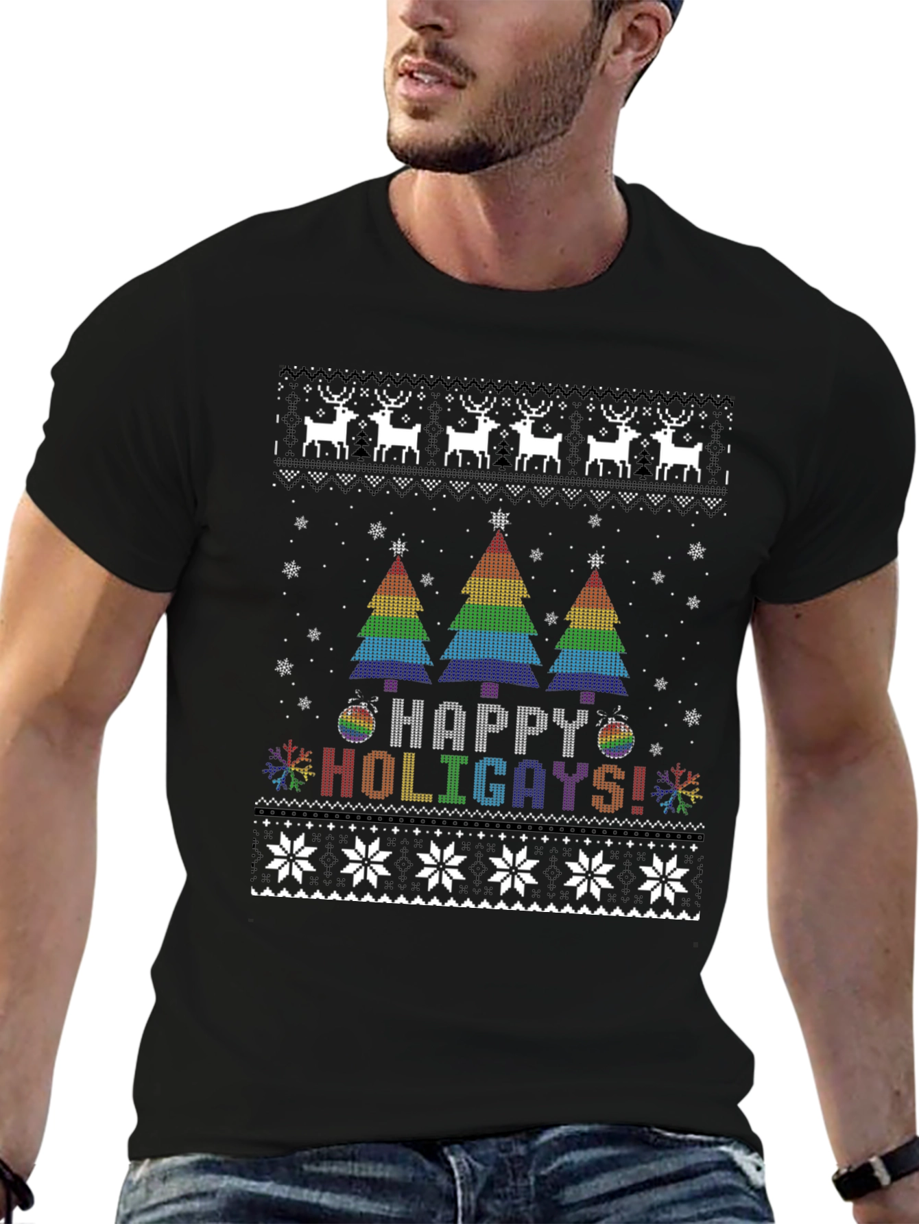Happy Holigays Ugly Christmas Sweater T-Shirt