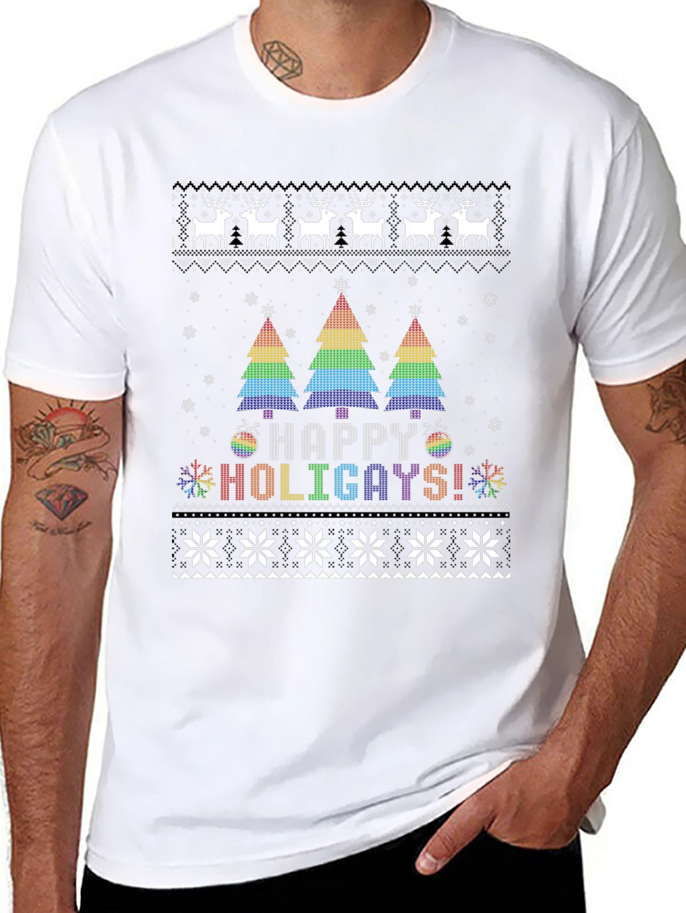 Happy Holigays Ugly Christmas Sweater T-Shirt