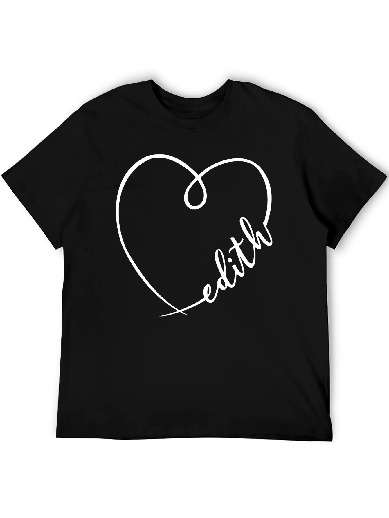 Edith Heart Graphic Black T-Shirt