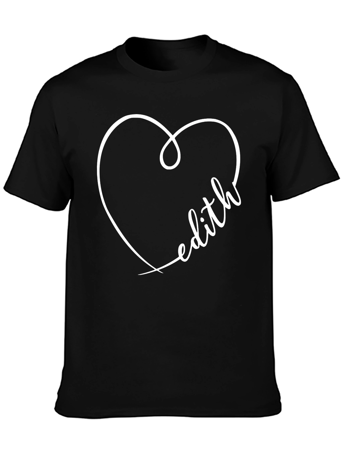 Edith Heart Graphic Black T-Shirt