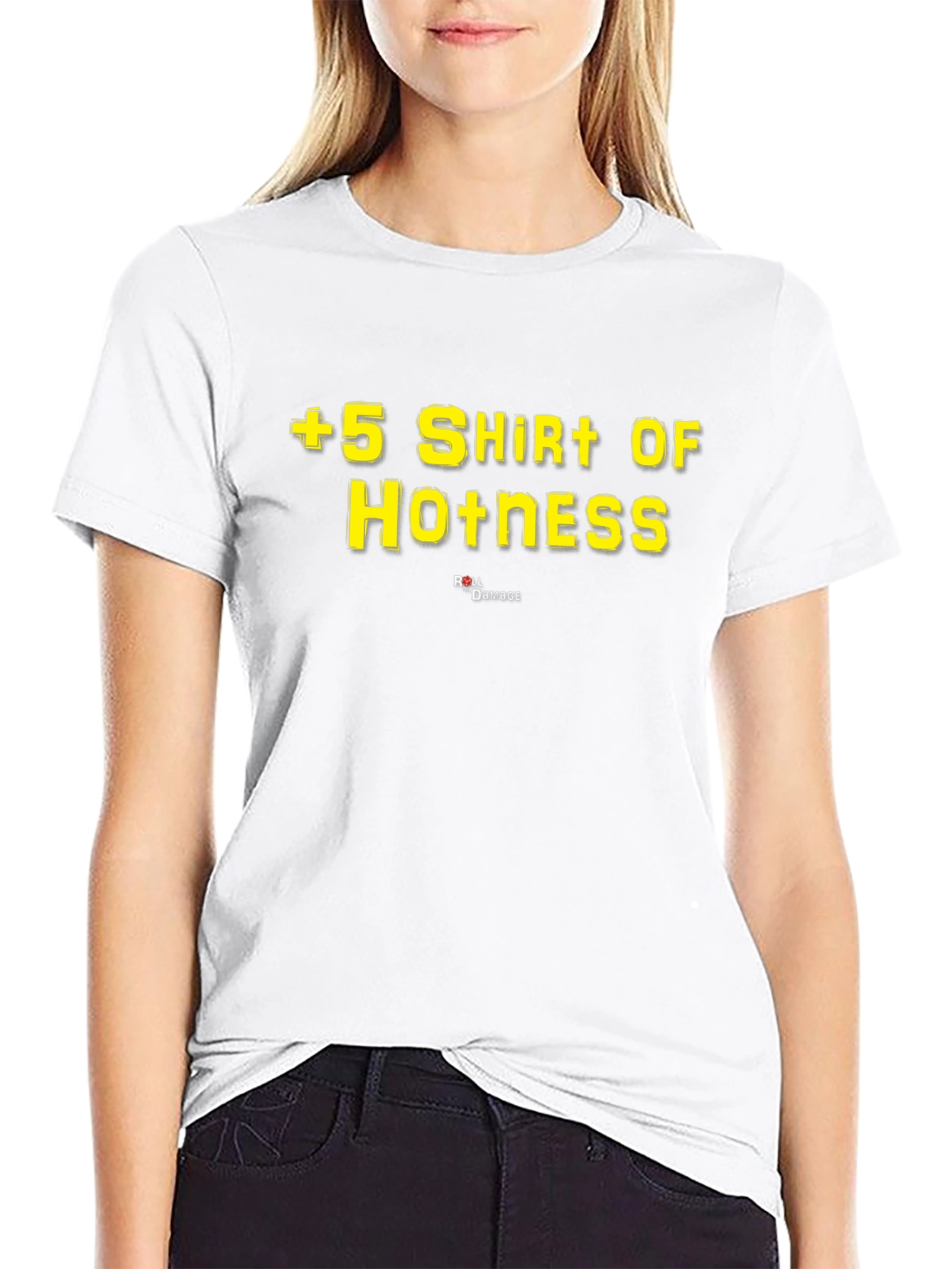 +5 Shirt of Hotness Roll Damage T-Shirt - Black