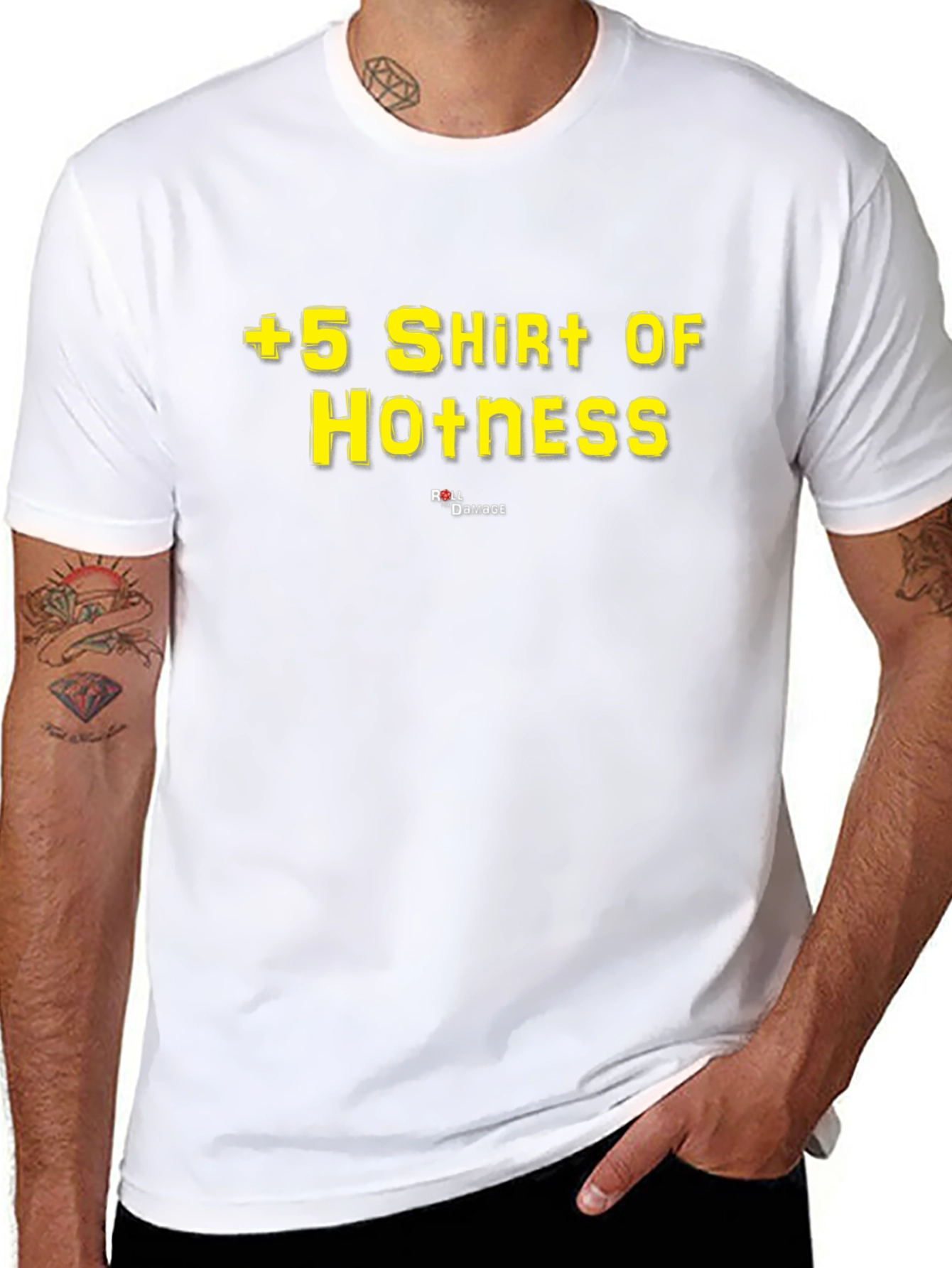 +5 Shirt of Hotness Roll Damage T-Shirt - Black