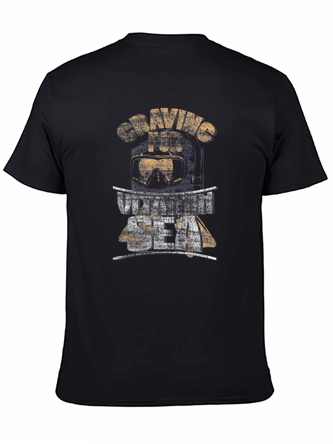 Craving for Vitamin Sea Mens Black T-Shirt