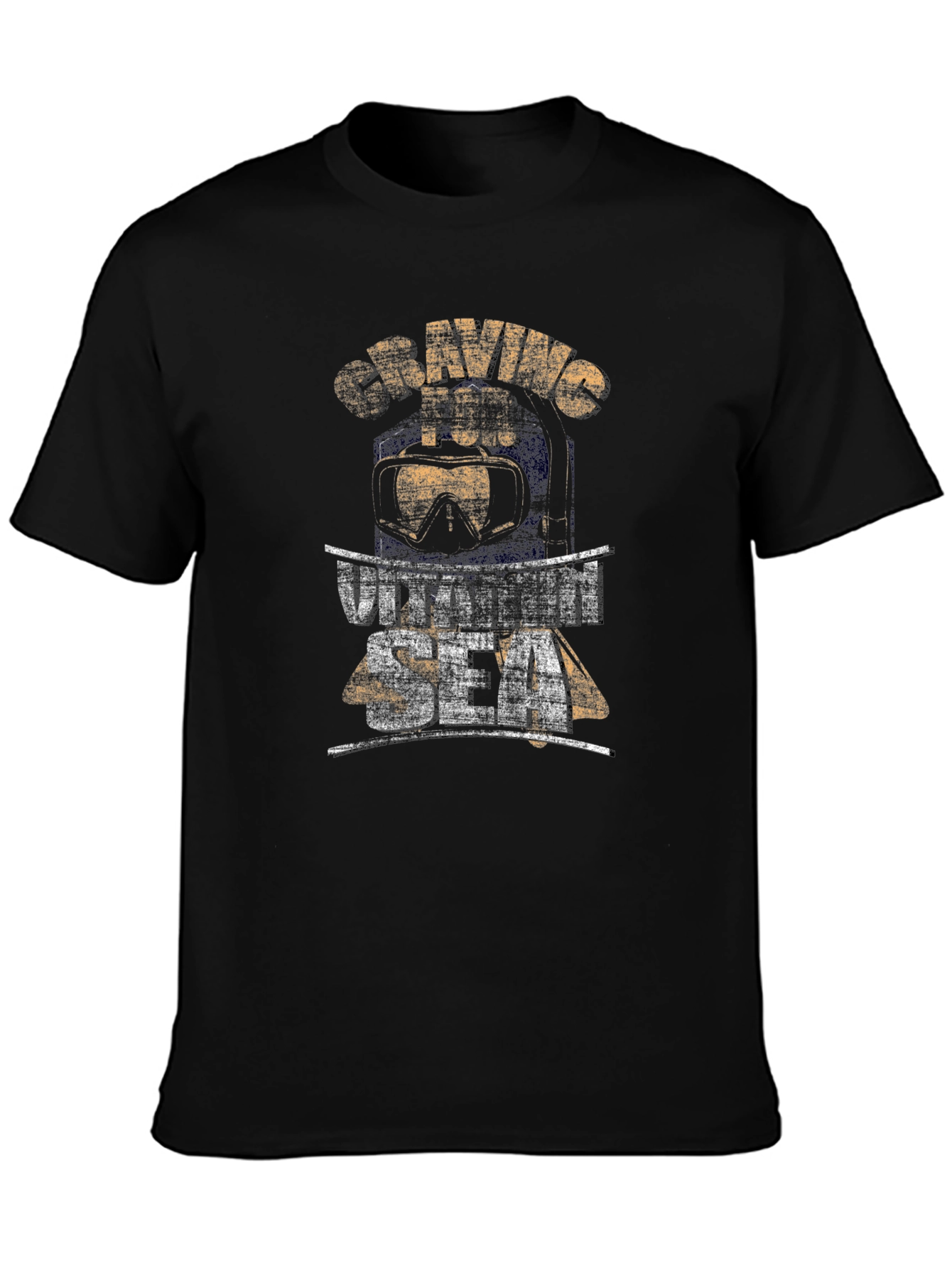 Craving for Vitamin Sea Mens Black T-Shirt