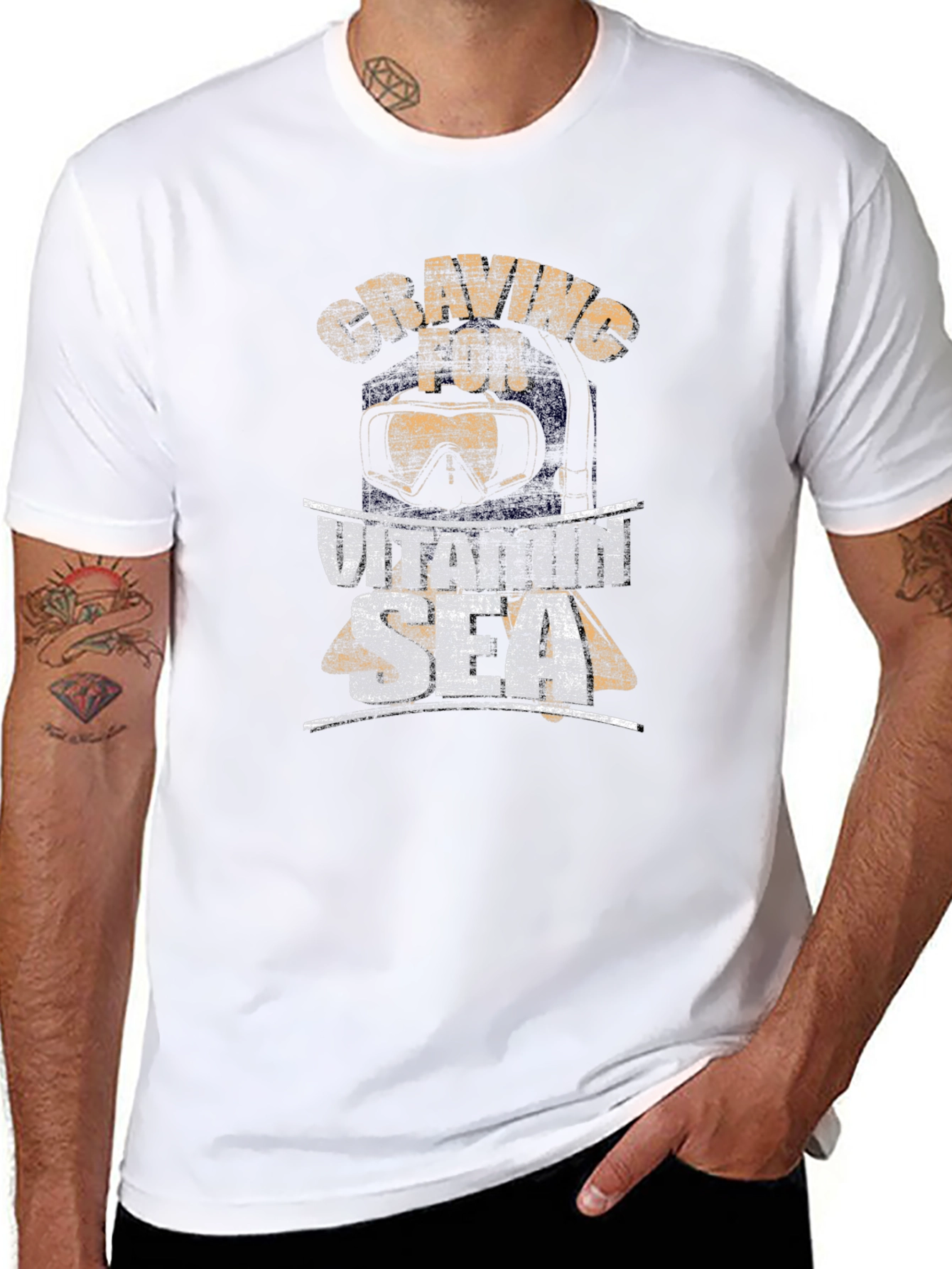 Craving for Vitamin Sea Mens Black T-Shirt
