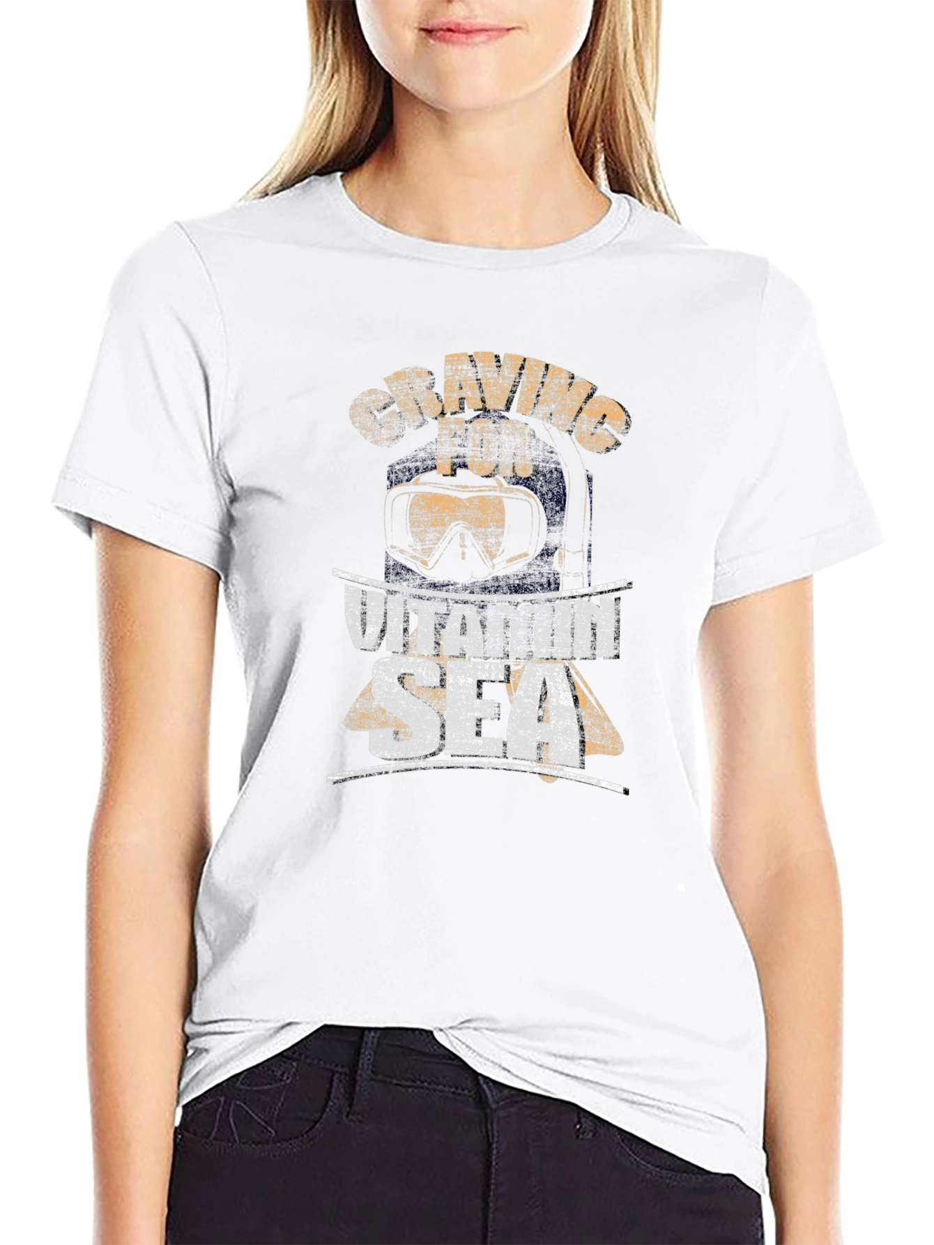Craving for Vitamin Sea Mens Black T-Shirt